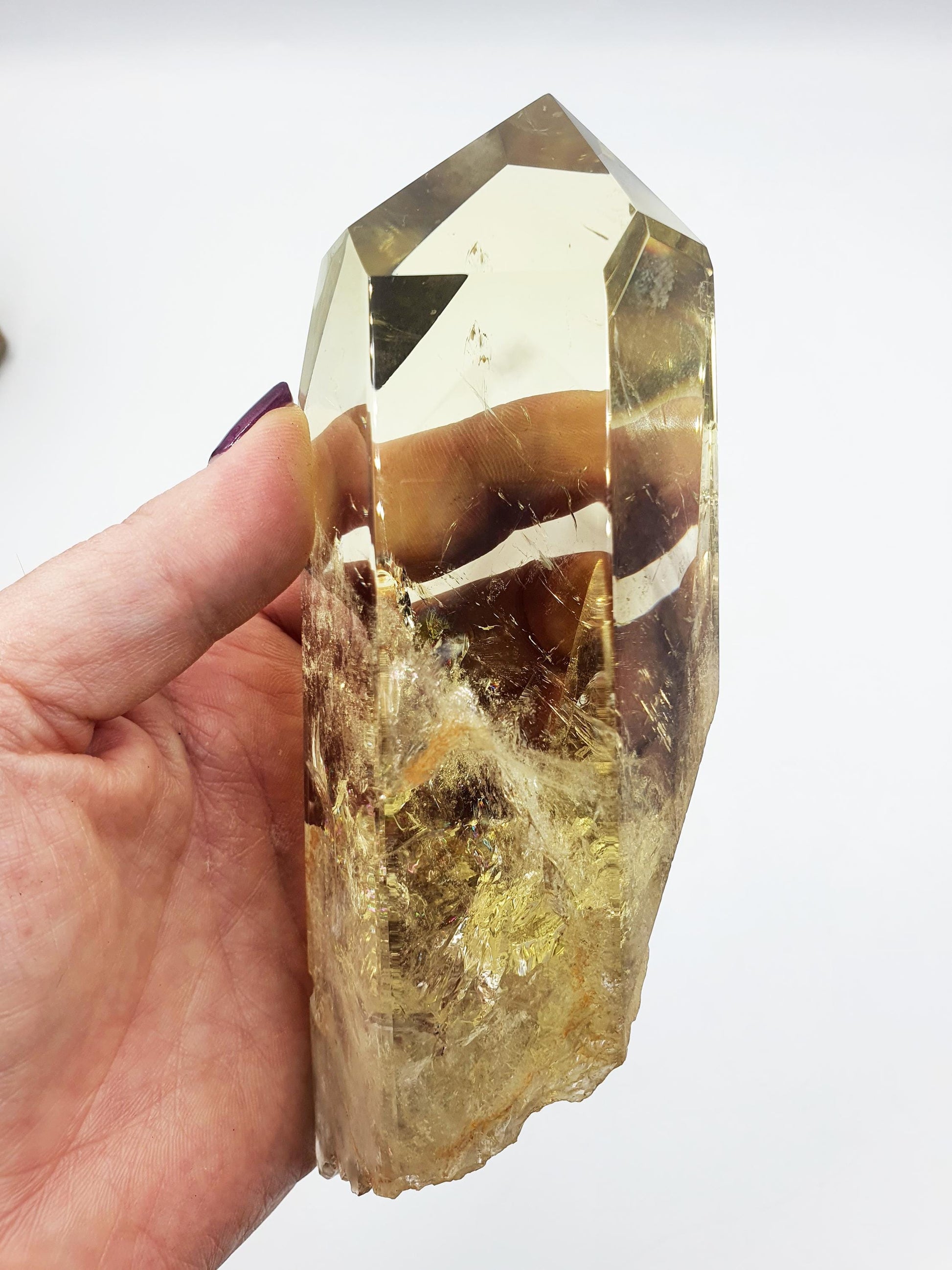High Grade Large Phantom Citrine Tower with stand