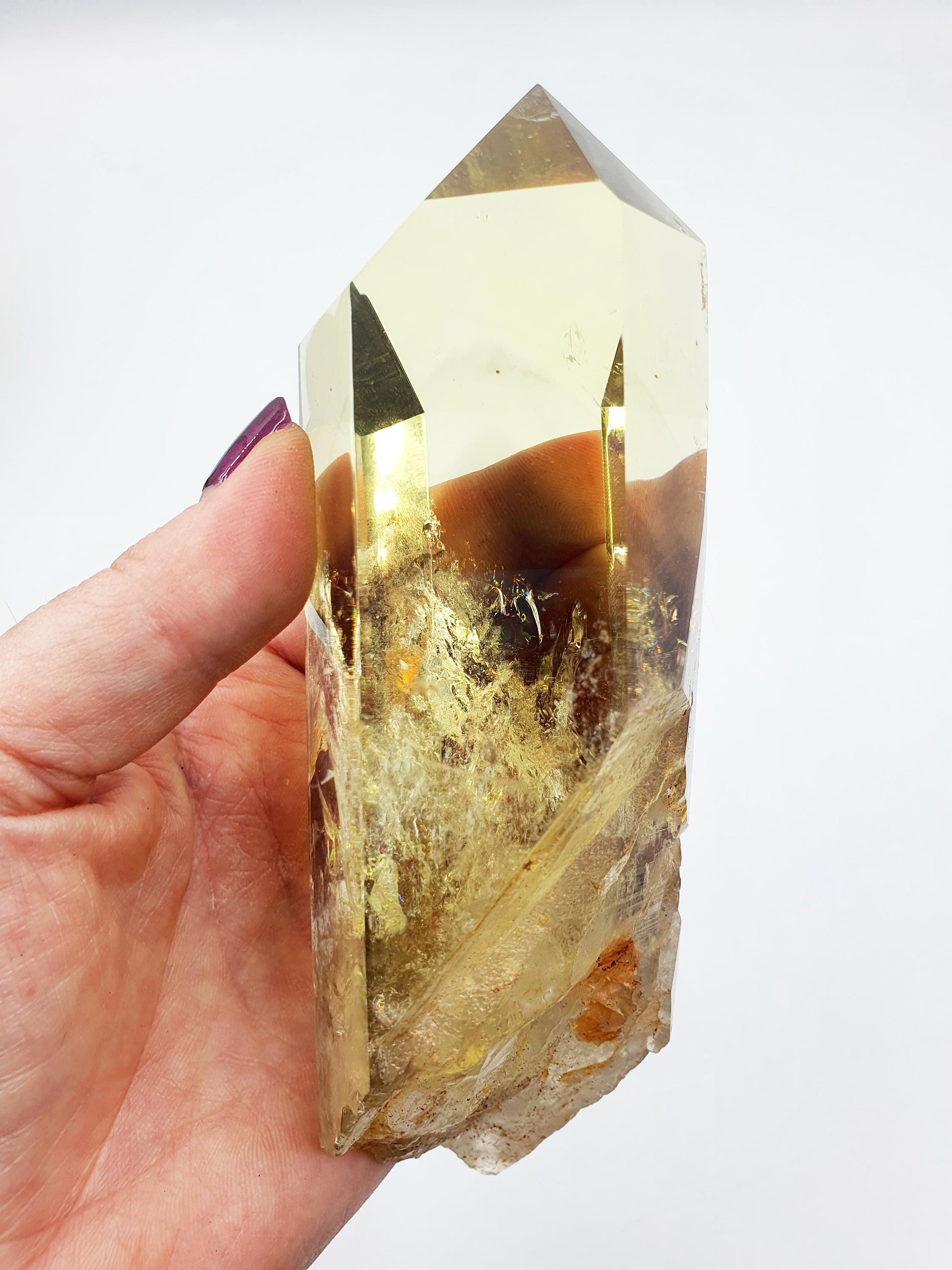 High Grade Large Phantom Citrine Tower with stand