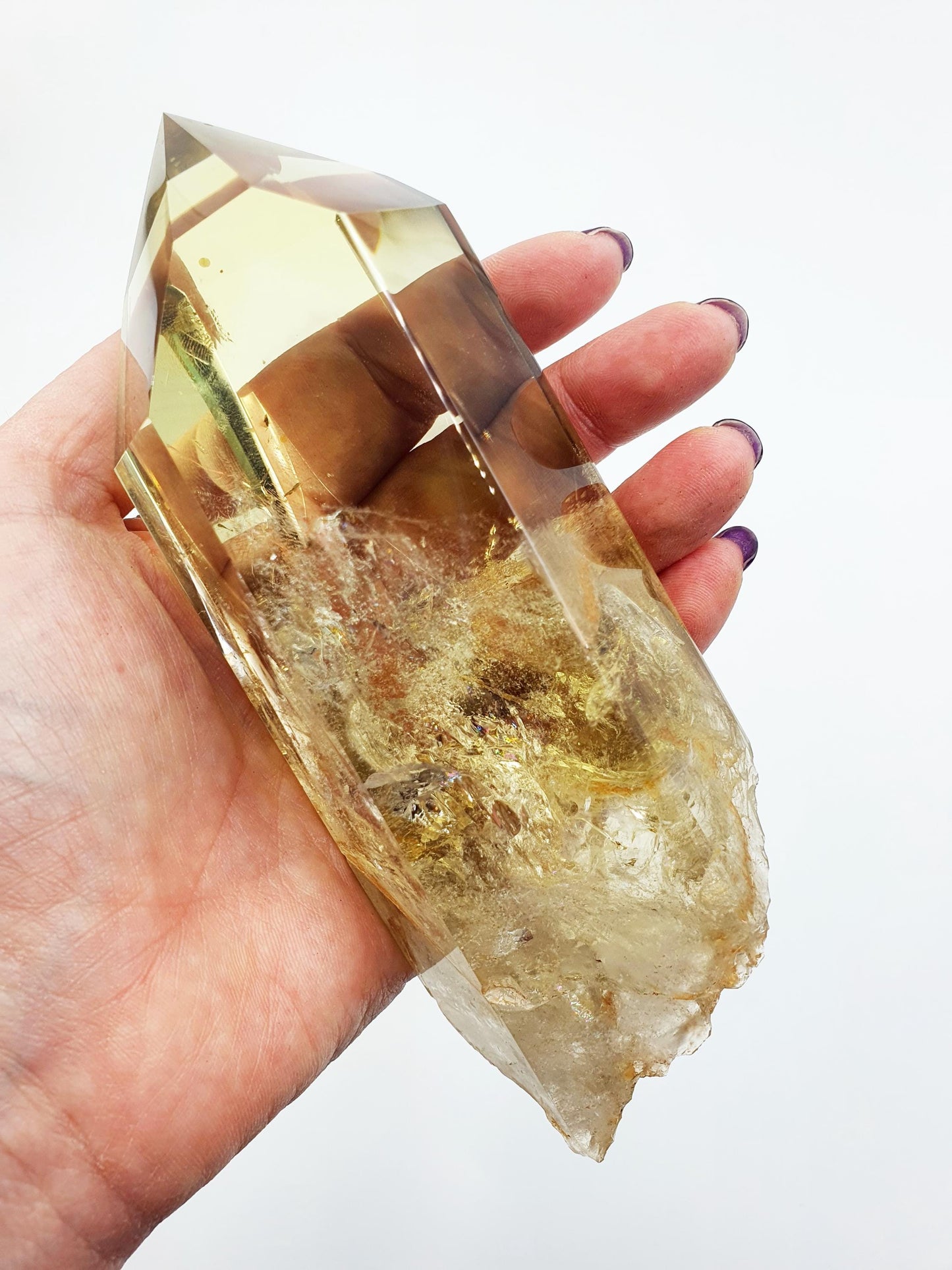 High Grade Large Phantom Citrine Tower with stand