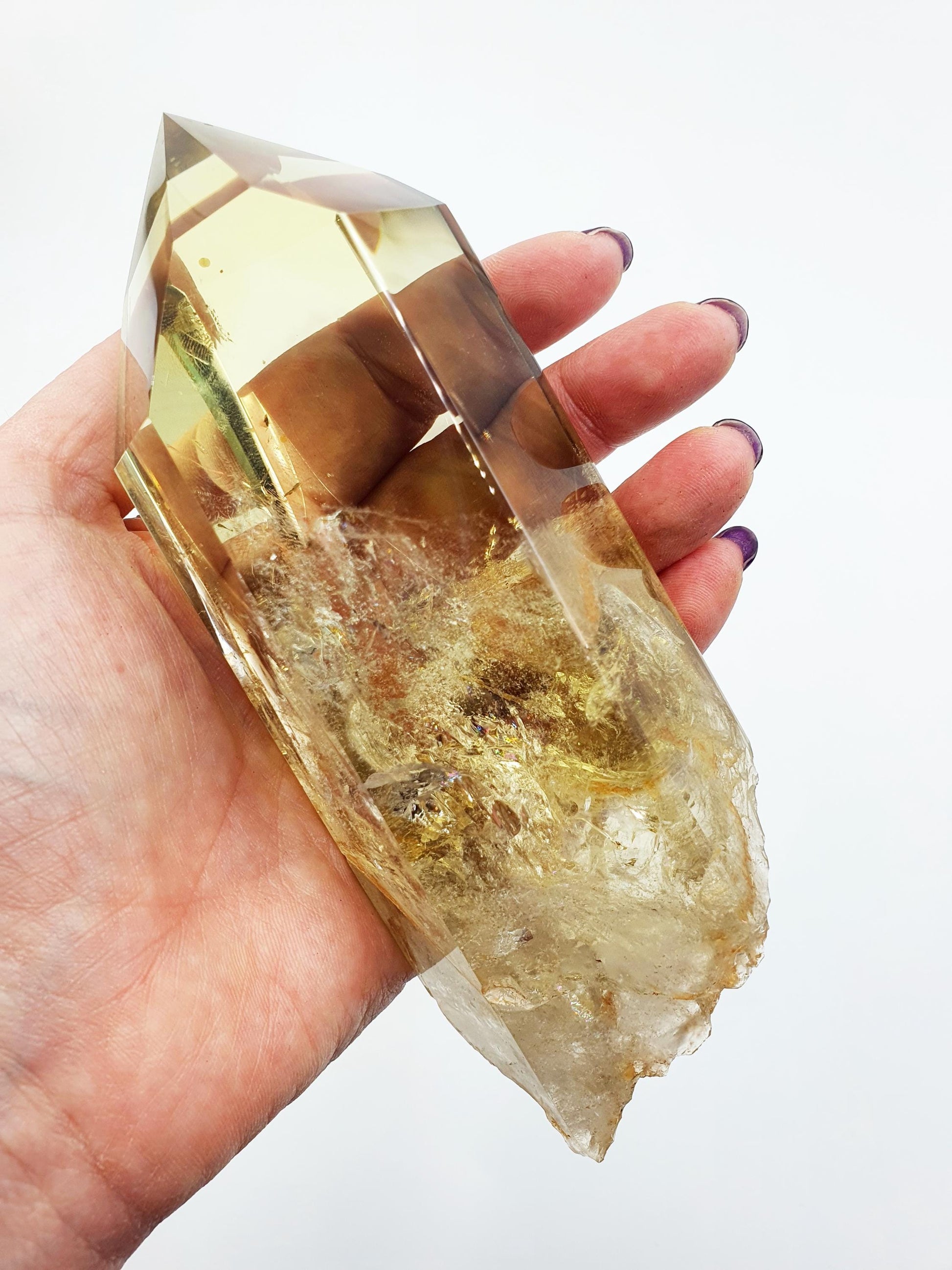 High Grade Large Phantom Citrine Tower with stand