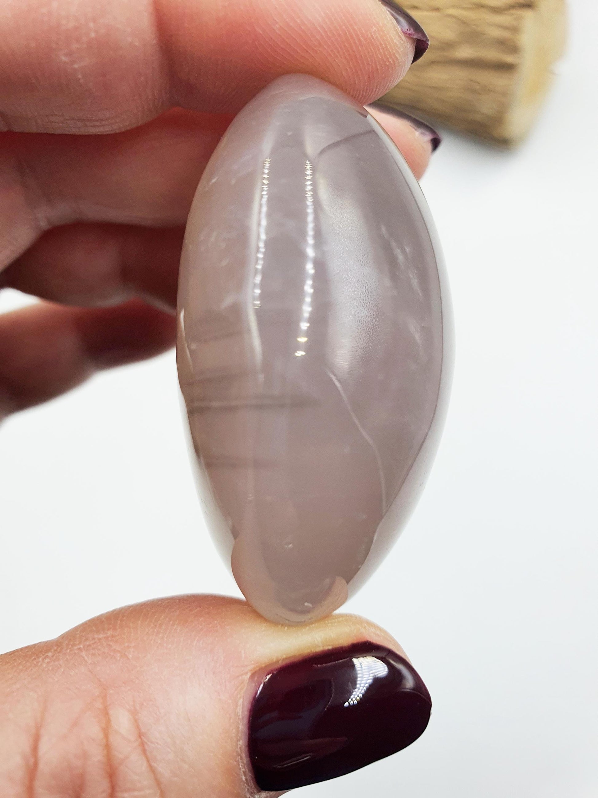 Blue Rose Quartz Palm with Rainbow Flashes