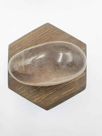 Large Clear Quartz Palm with shimmering inclusions