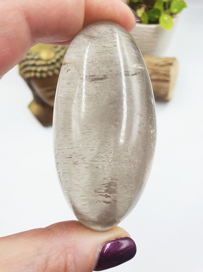 Large Clear Quartz Palm with shimmering inclusions