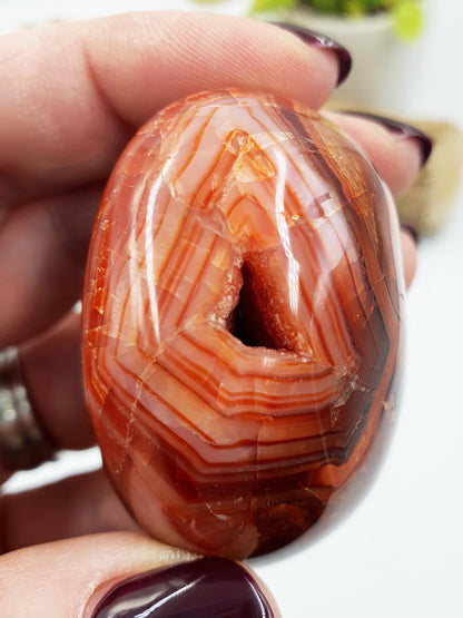 Drusy Carnelian Palm