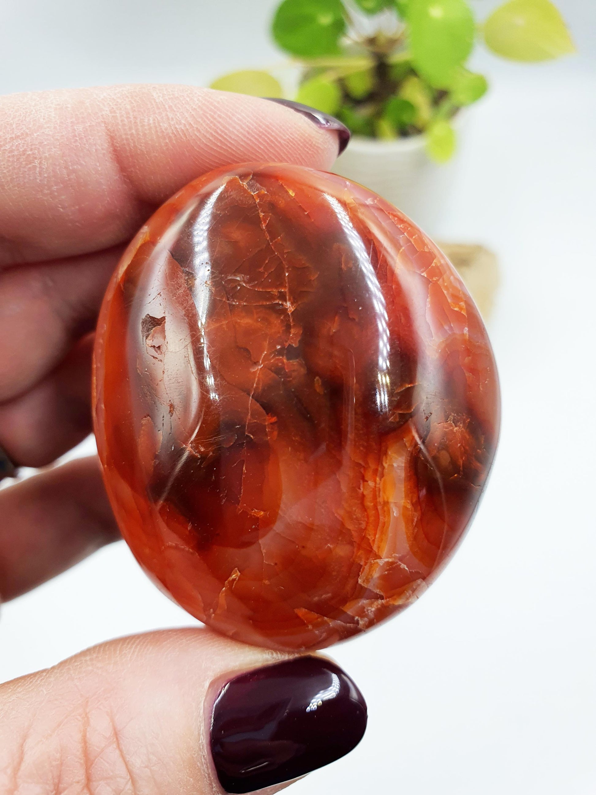 Drusy Carnelian Palm