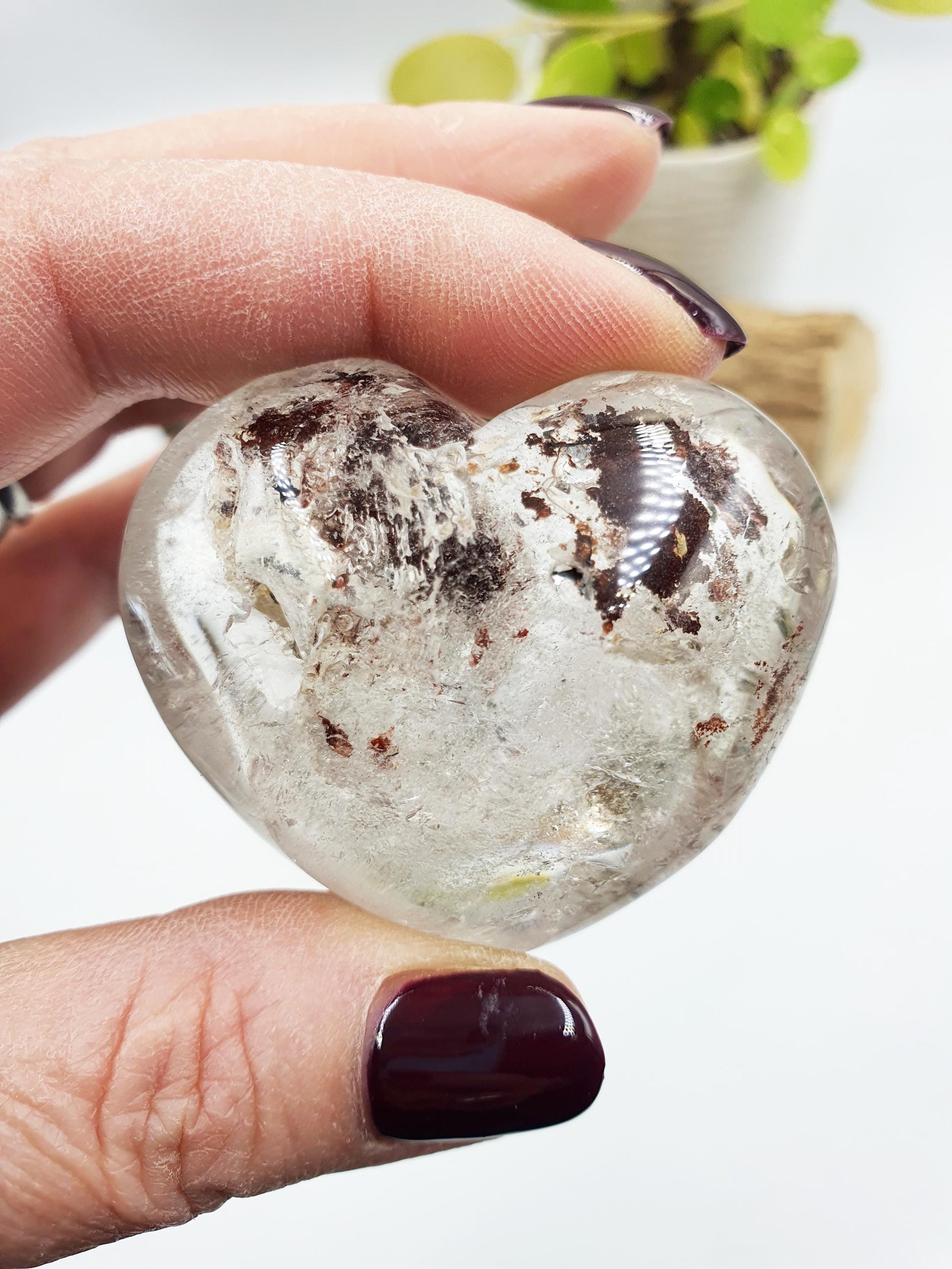 Garden Quartz Heart /Lodolite Quartz Heart