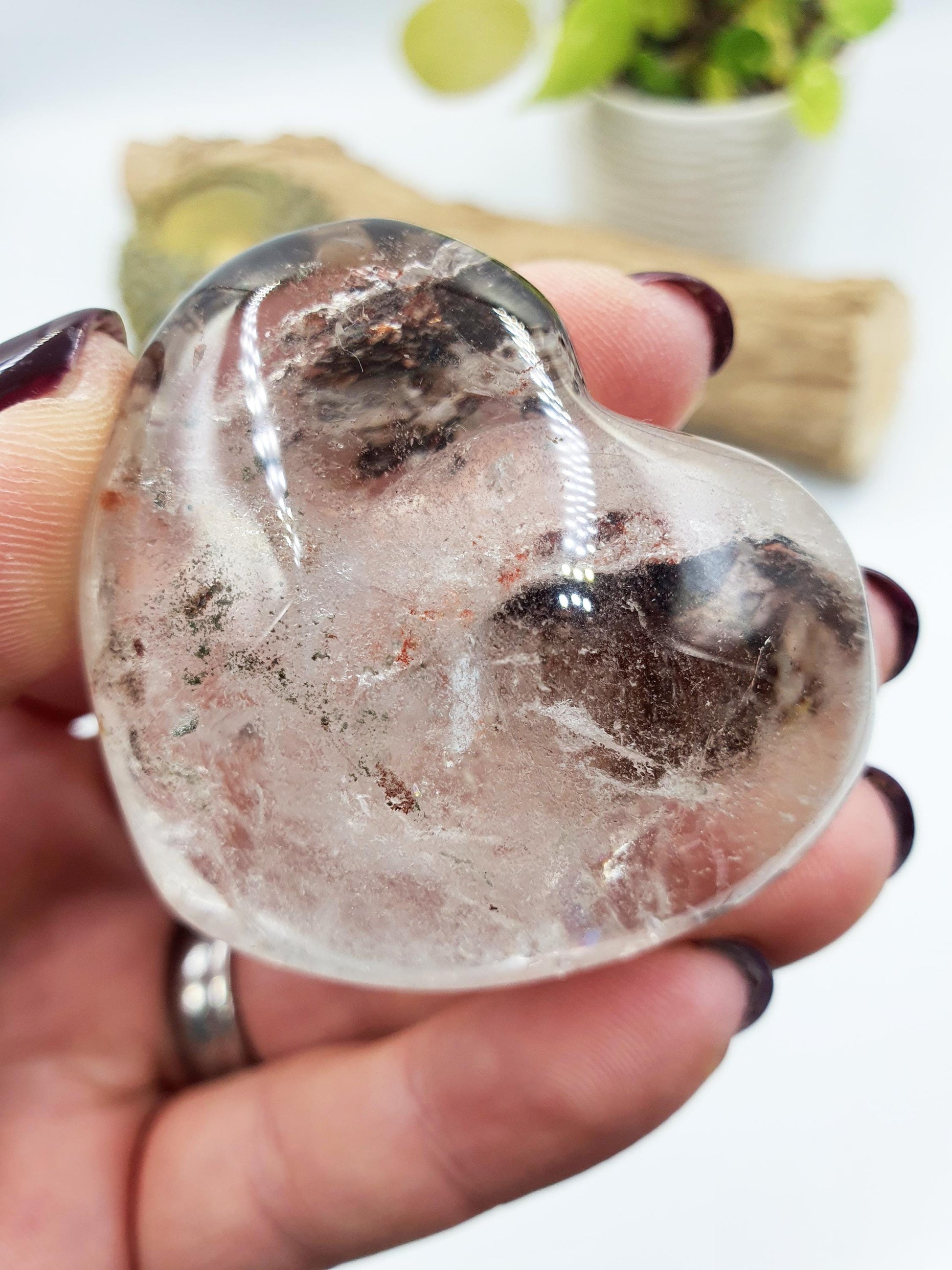 Garden Quartz Heart /Lodolite Quartz Heart