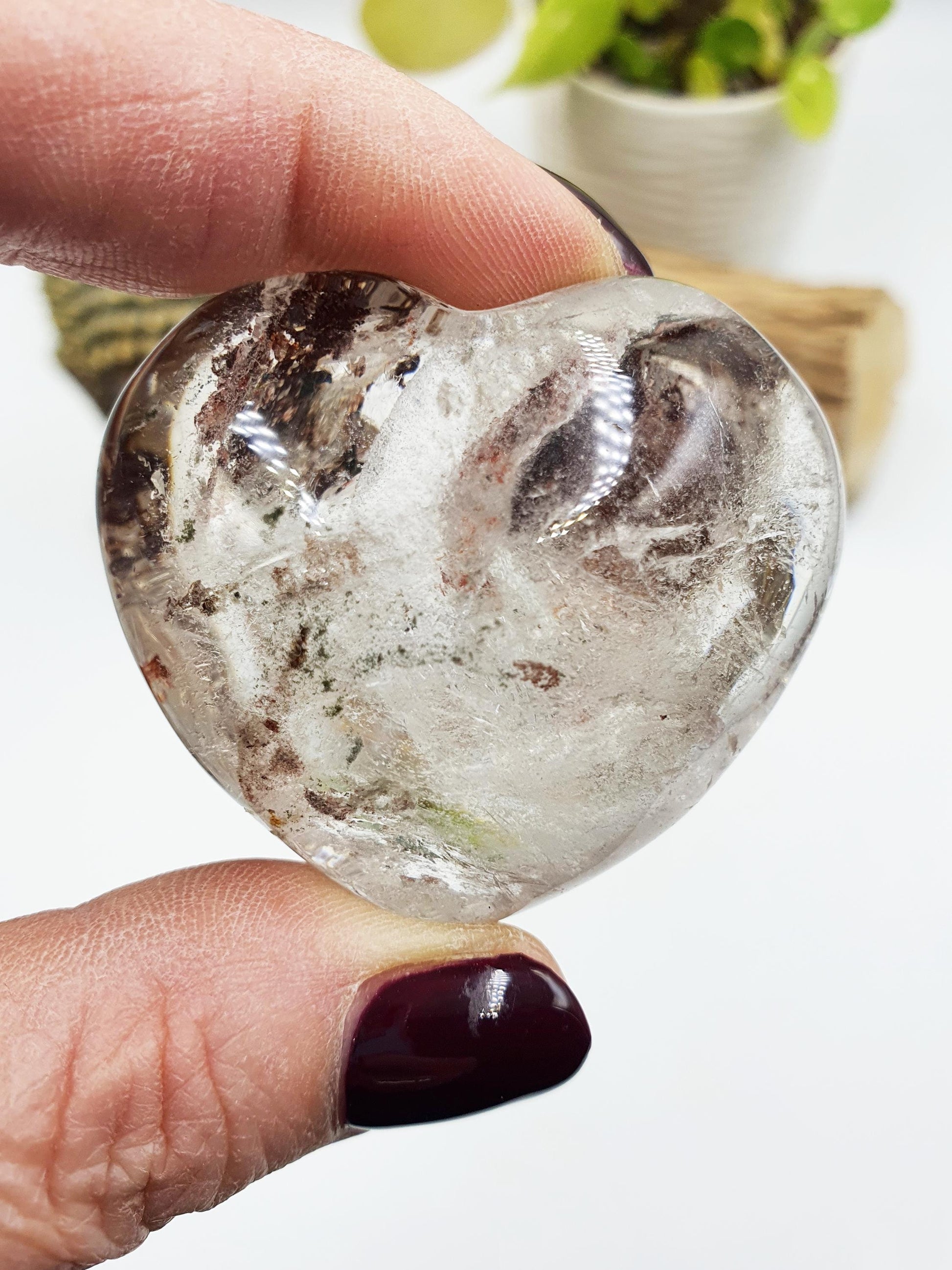 Garden Quartz Heart /Lodolite Quartz Heart