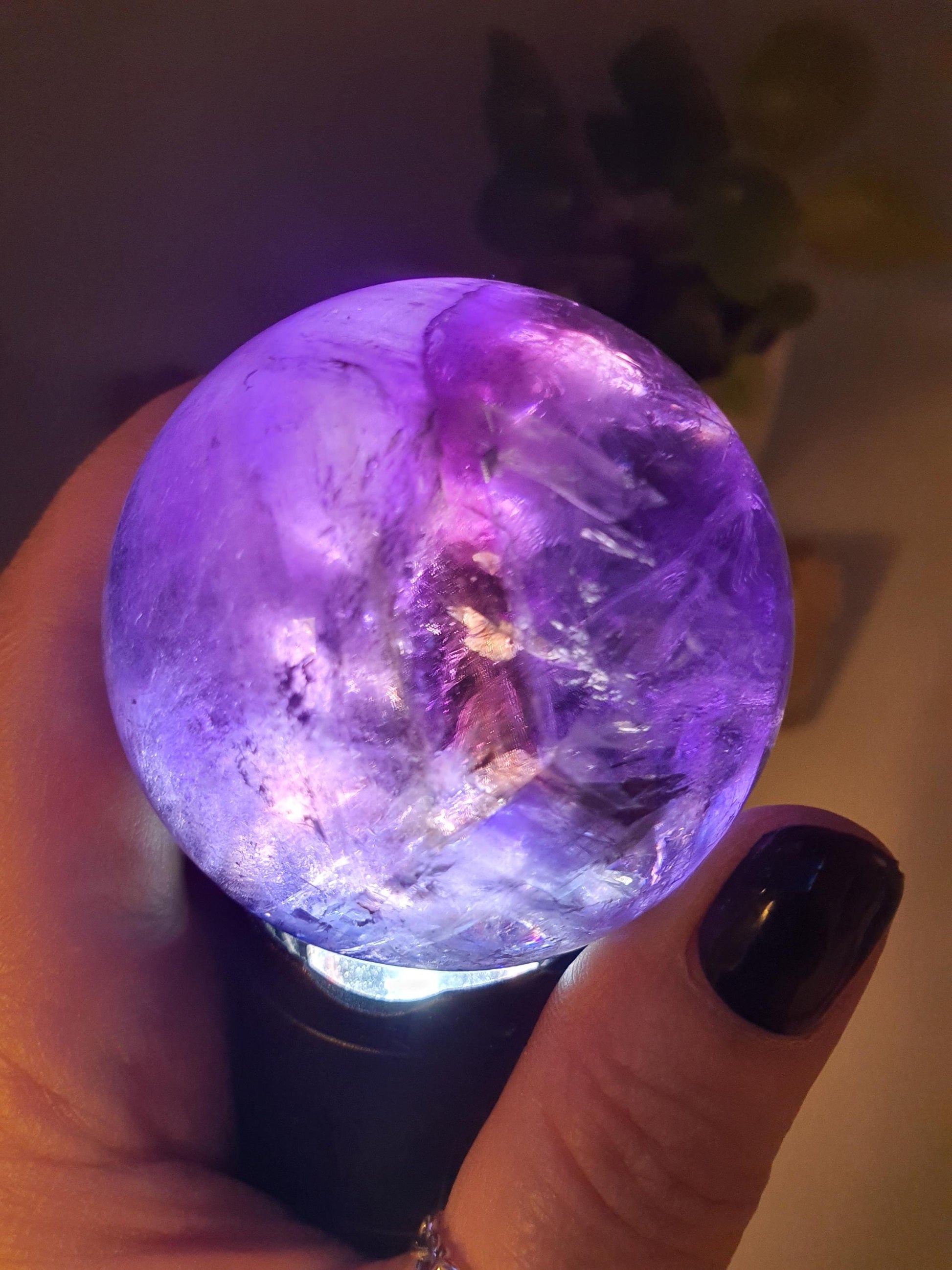 A Grade Ametrine Sphere with rainbows