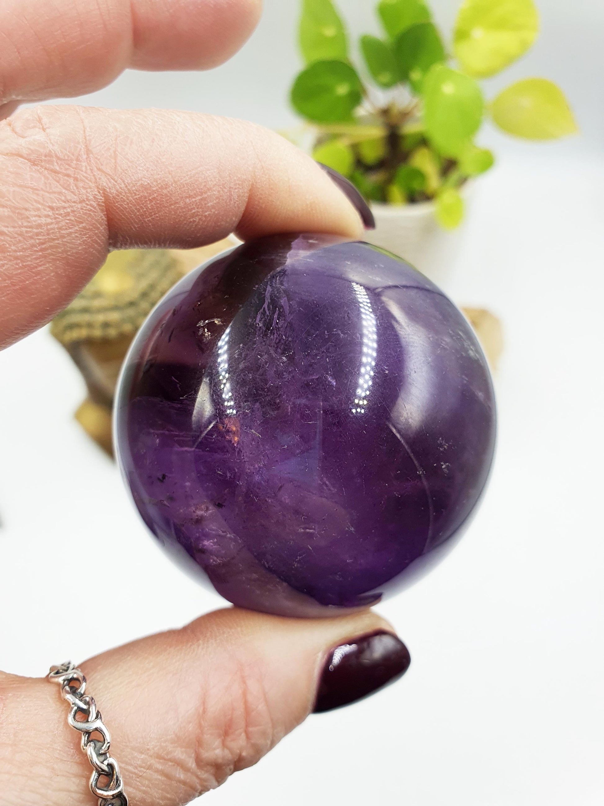A Grade Ametrine Sphere with rainbows