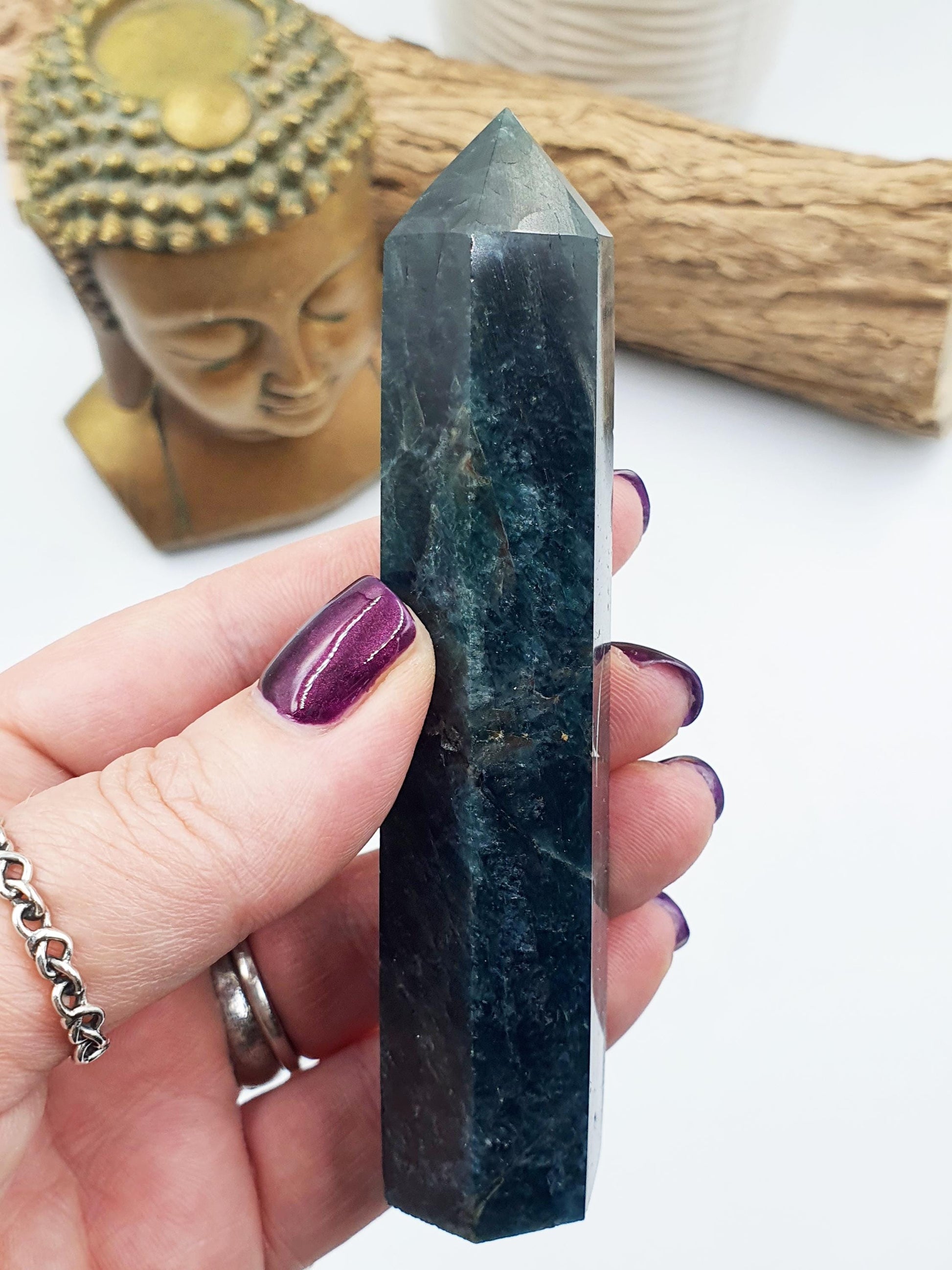 Dark Blue Apatite Tower