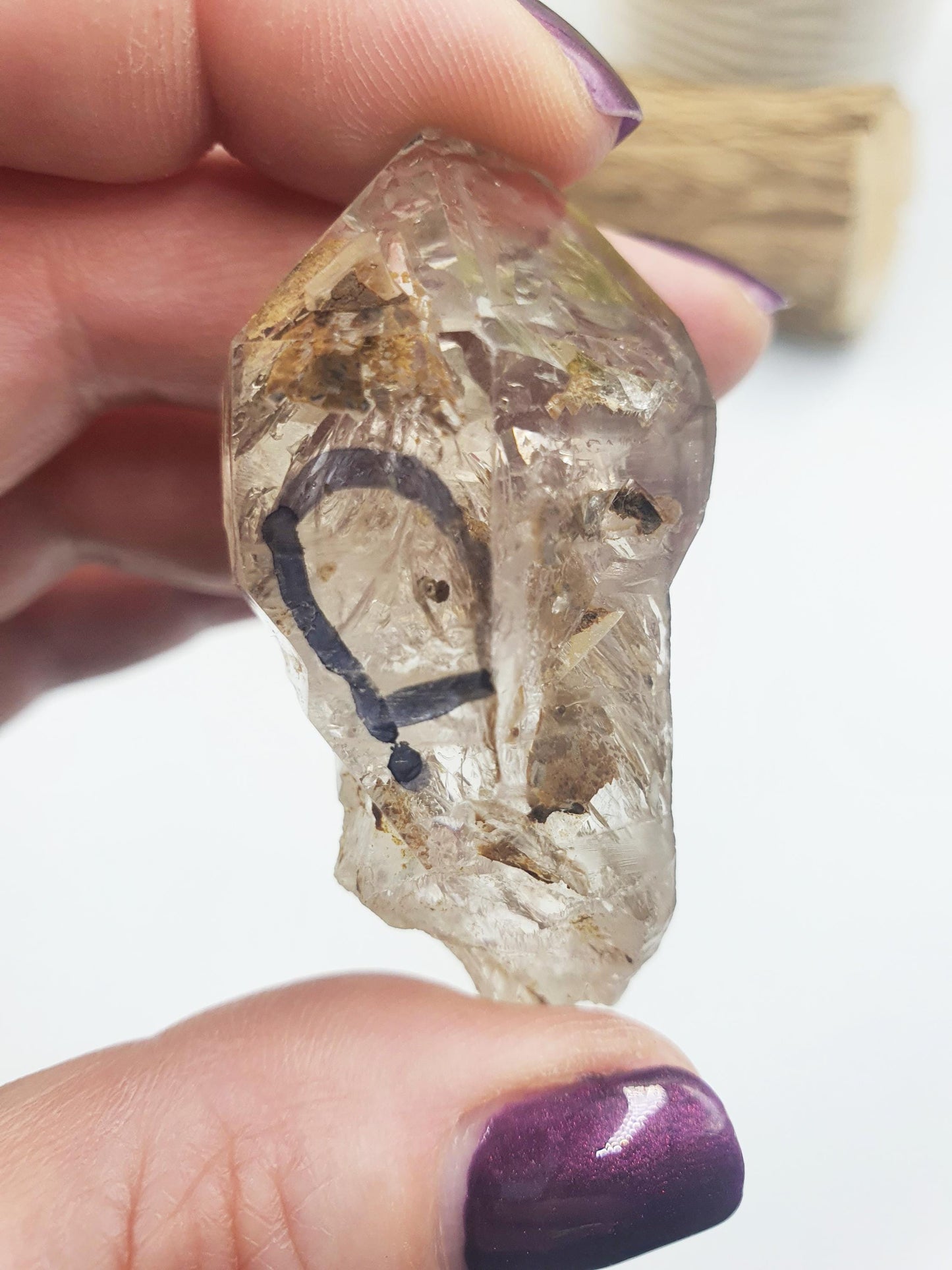 Elestial Carbon Enhydro Quartz