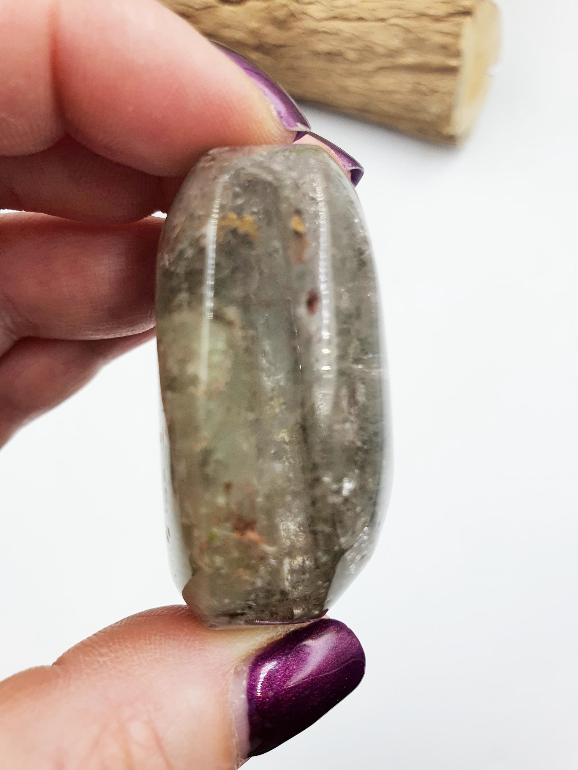 Garden Quartz Palm/Lodolite Quartz Palm Stone