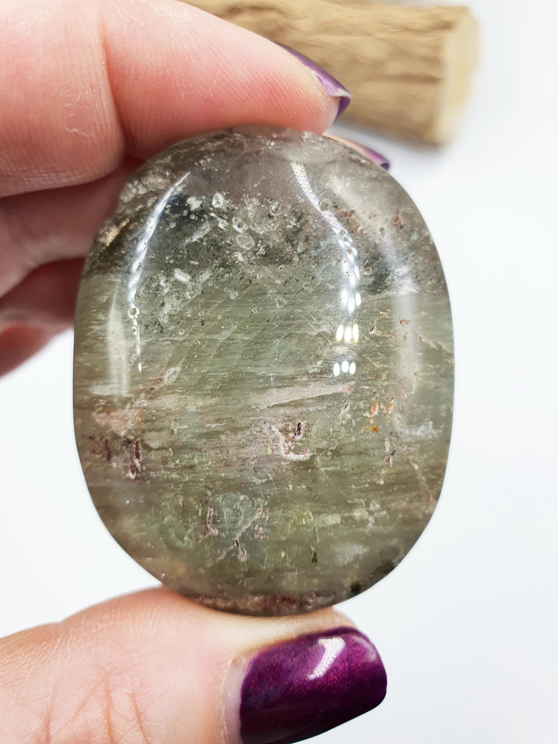 Garden Quartz Palm/Lodolite Quartz Palm Stone