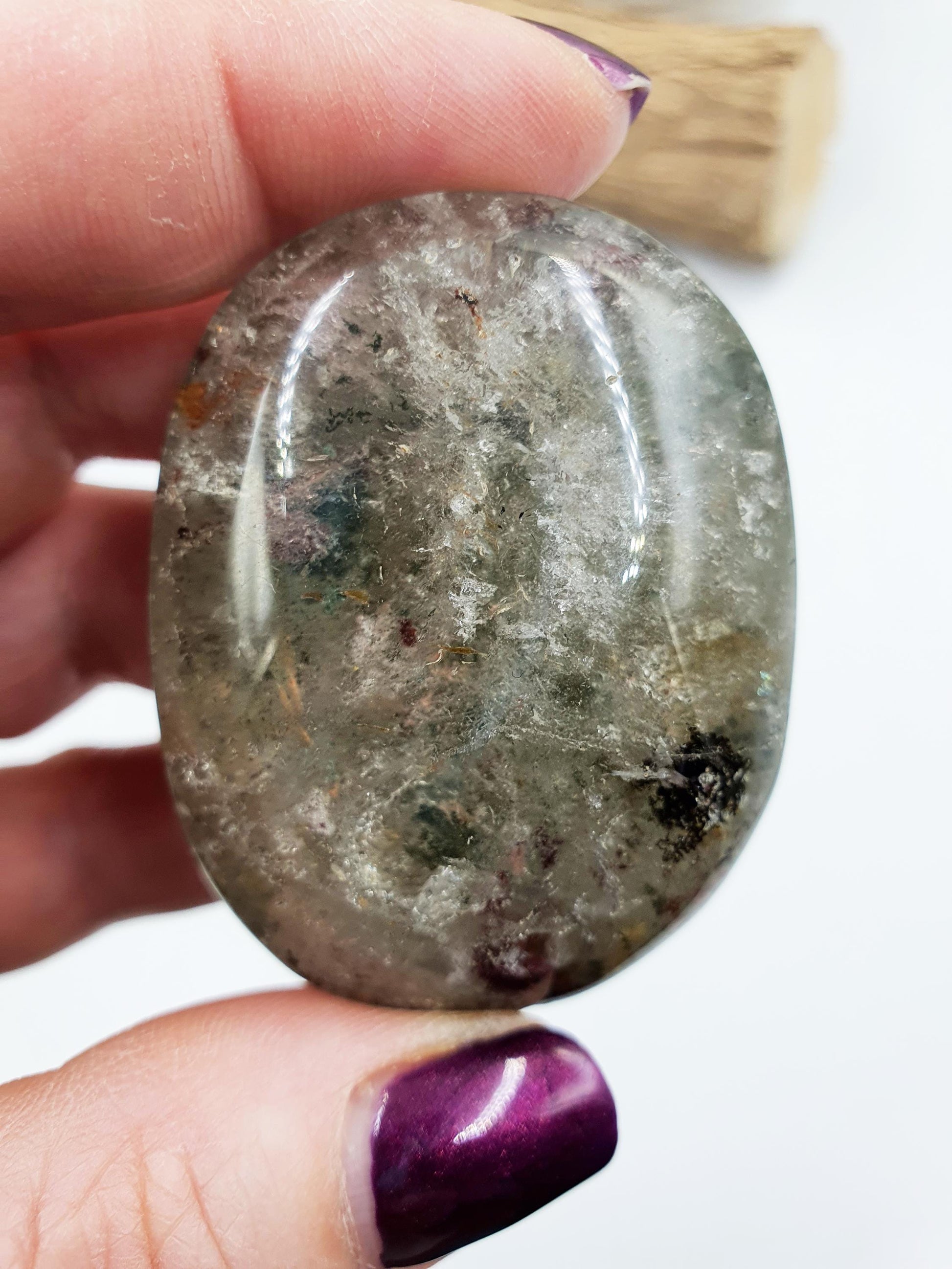 Garden Quartz Palm/Lodolite Quartz Palm Stone