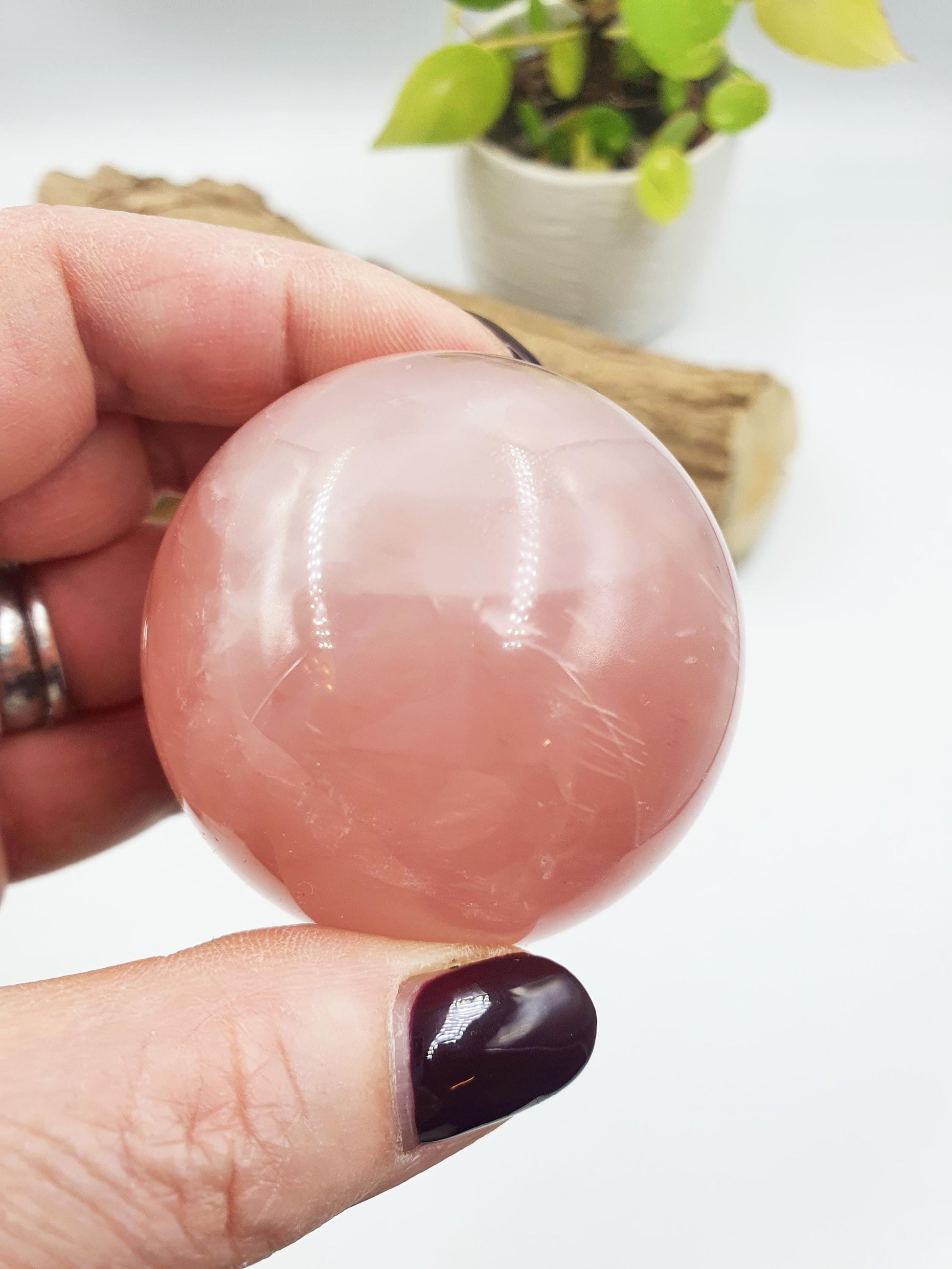 6 Star Flash Rose Quartz Sphere