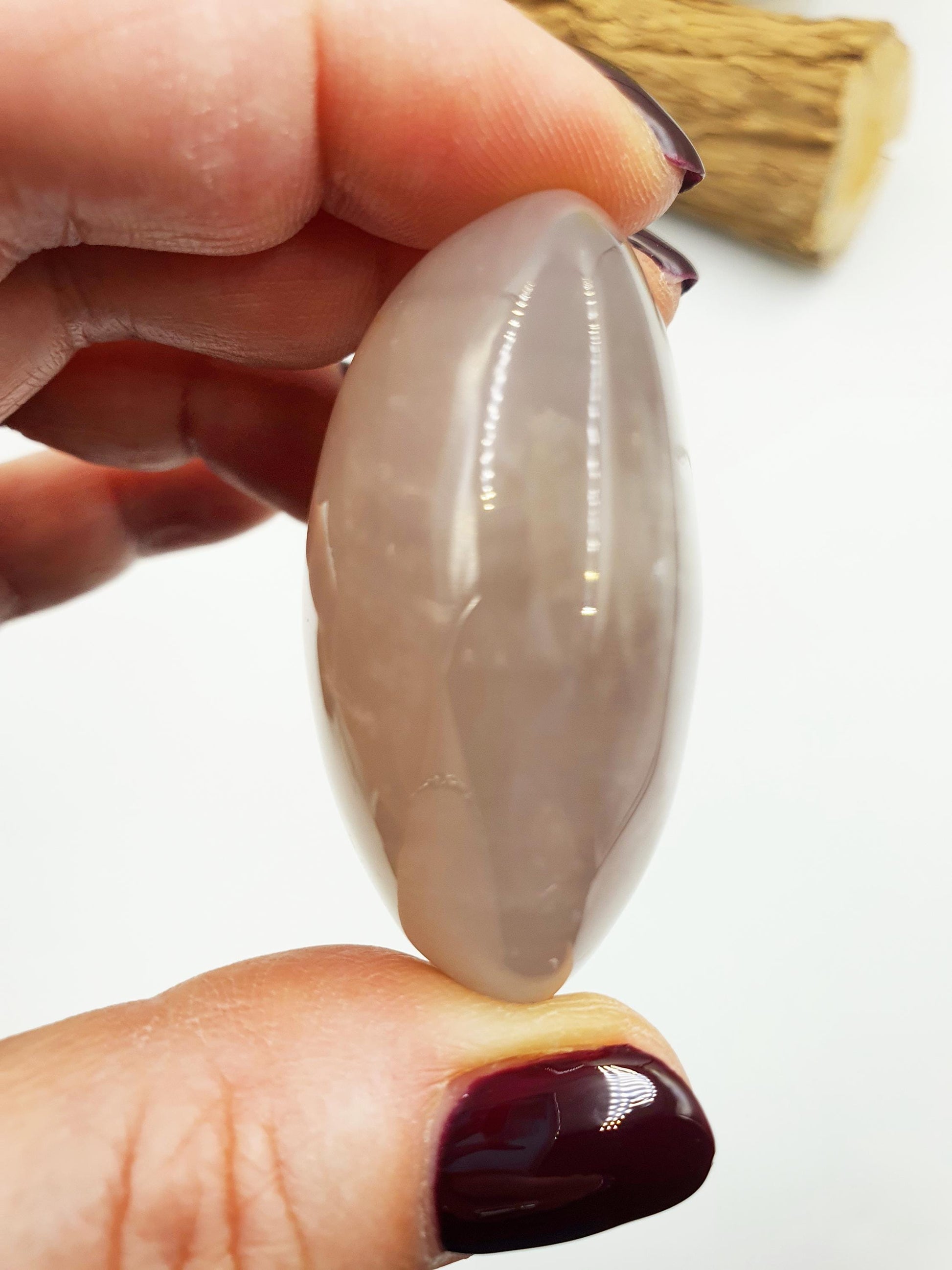 Blue Rose Quartz Palm with Rainbow Flashes
