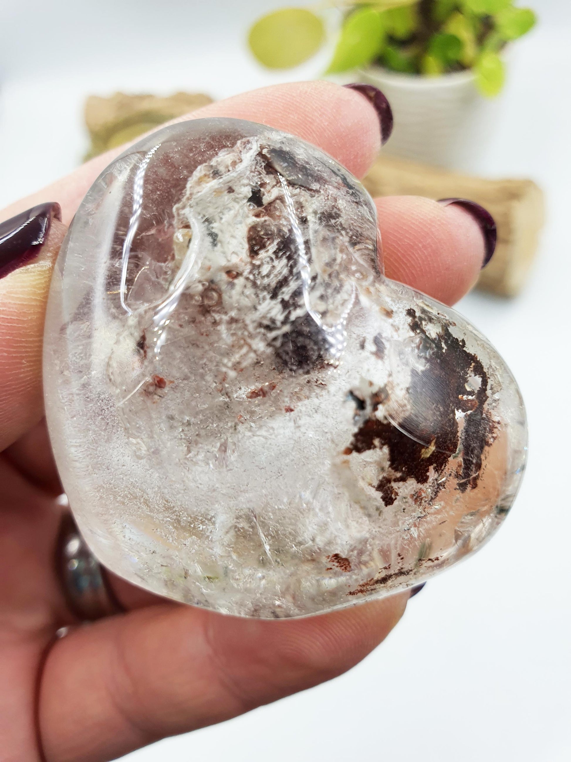 Garden Quartz Heart /Lodolite Quartz Heart