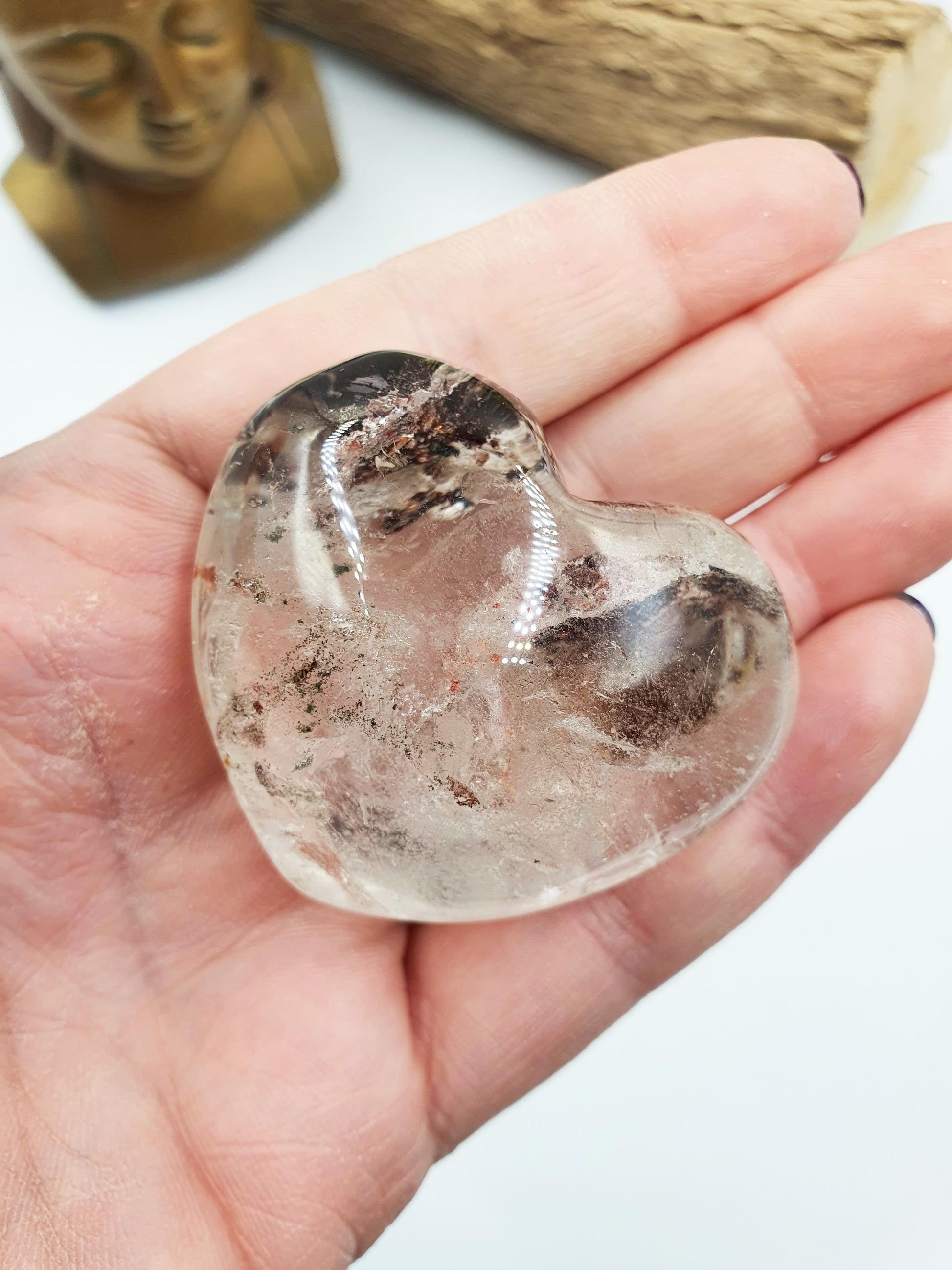 Garden Quartz Heart /Lodolite Quartz Heart