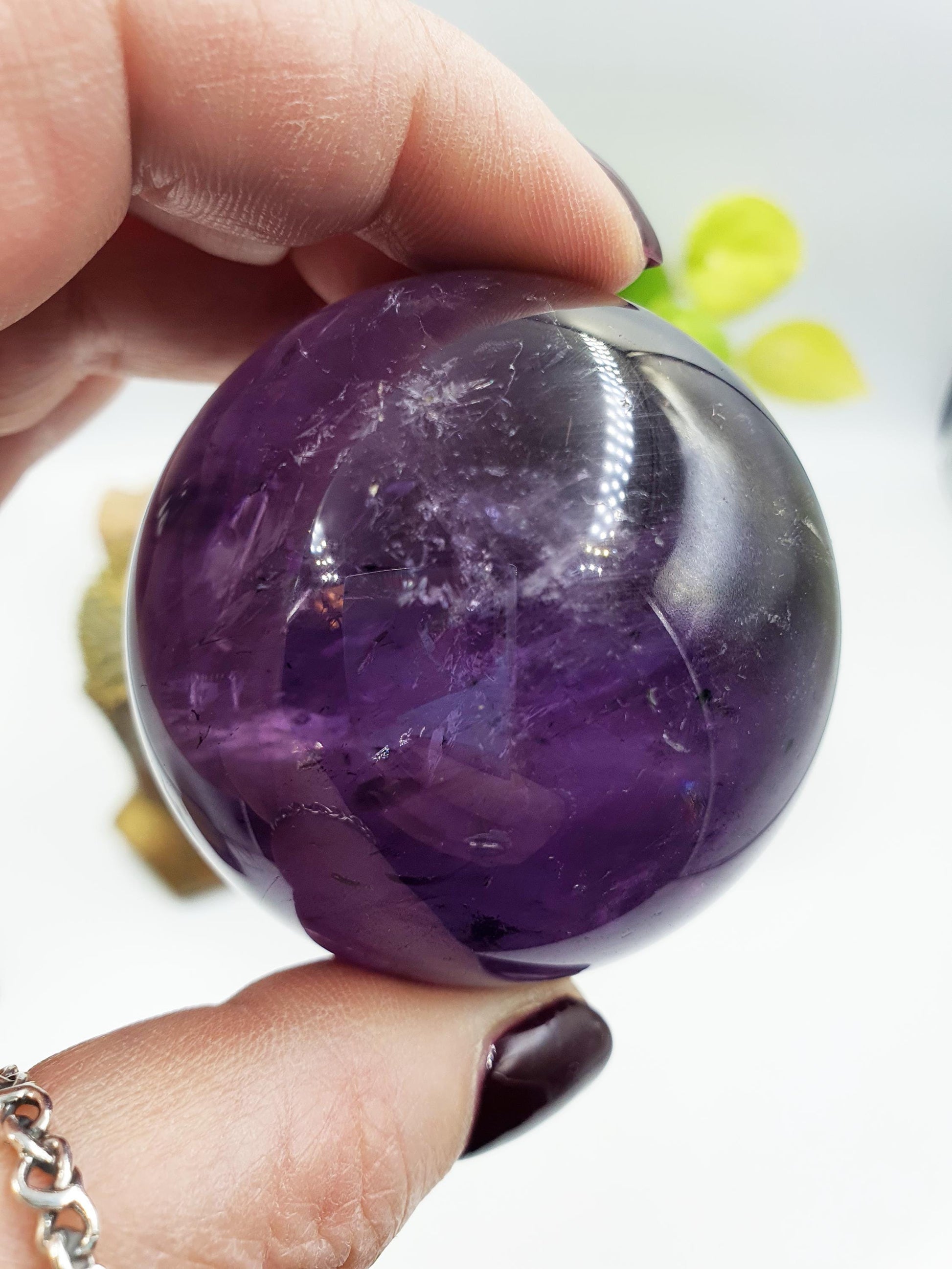 A Grade Ametrine Sphere with rainbows