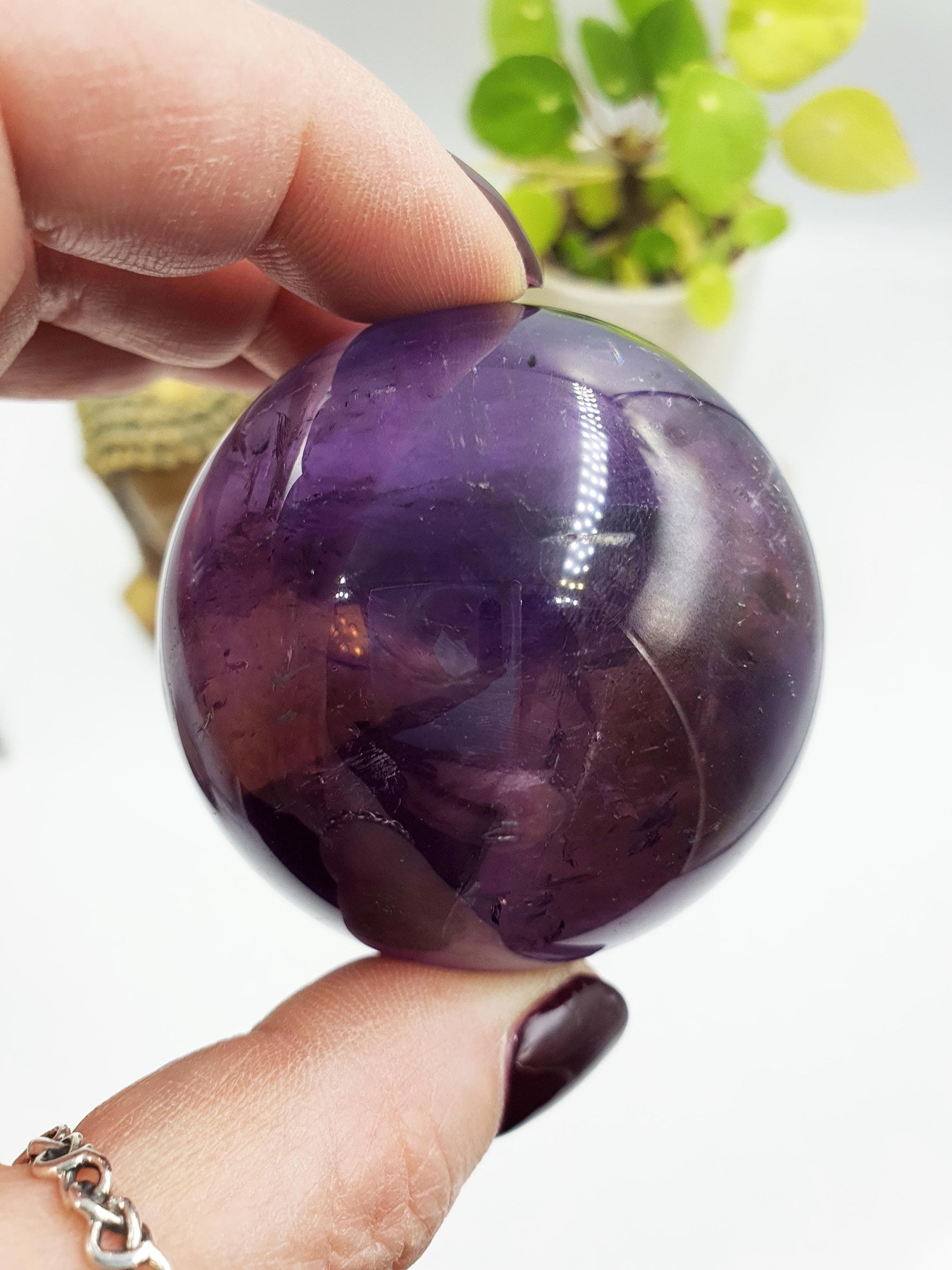 A Grade Ametrine Sphere with rainbows