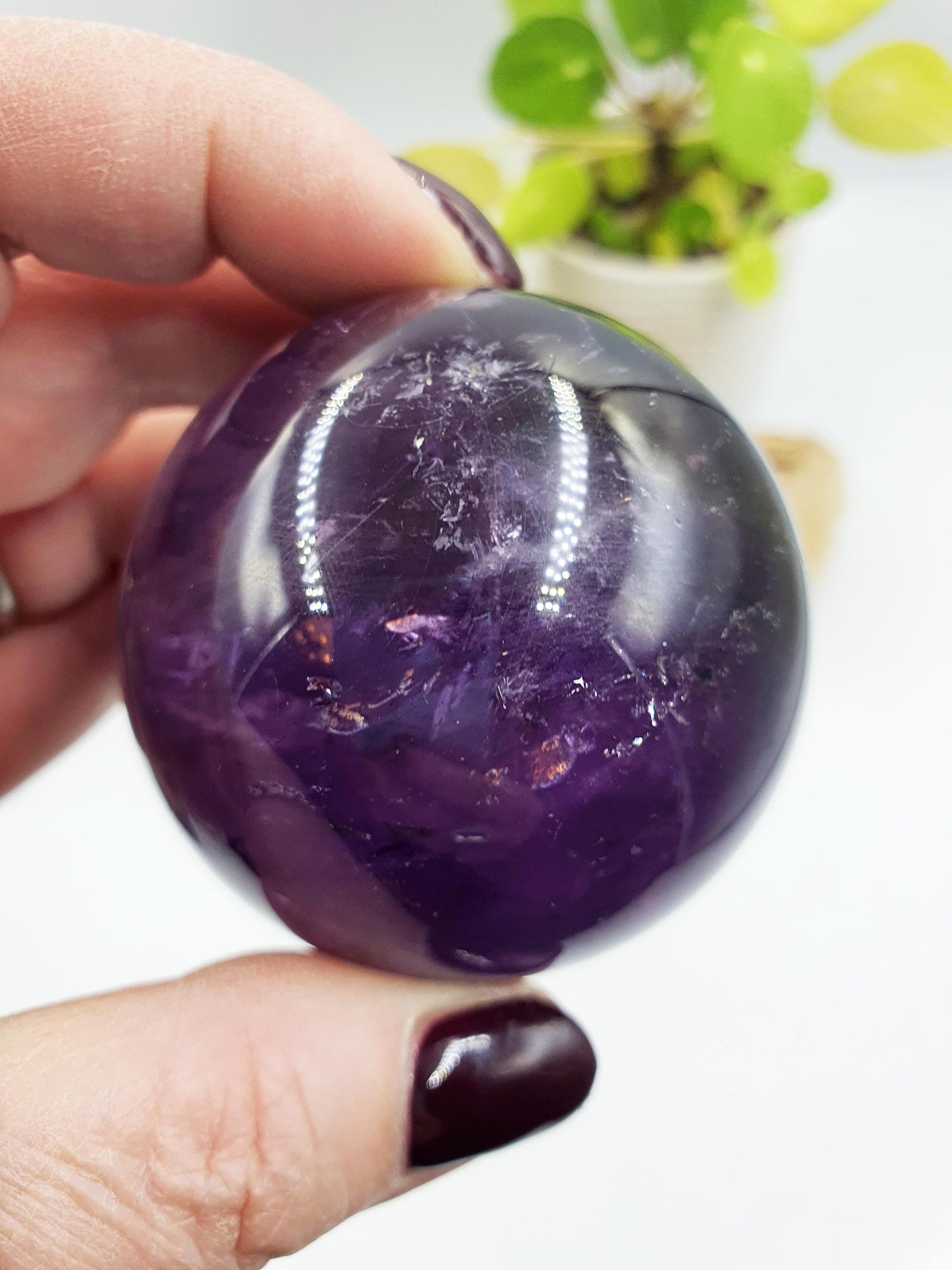 A Grade Ametrine Sphere with rainbows