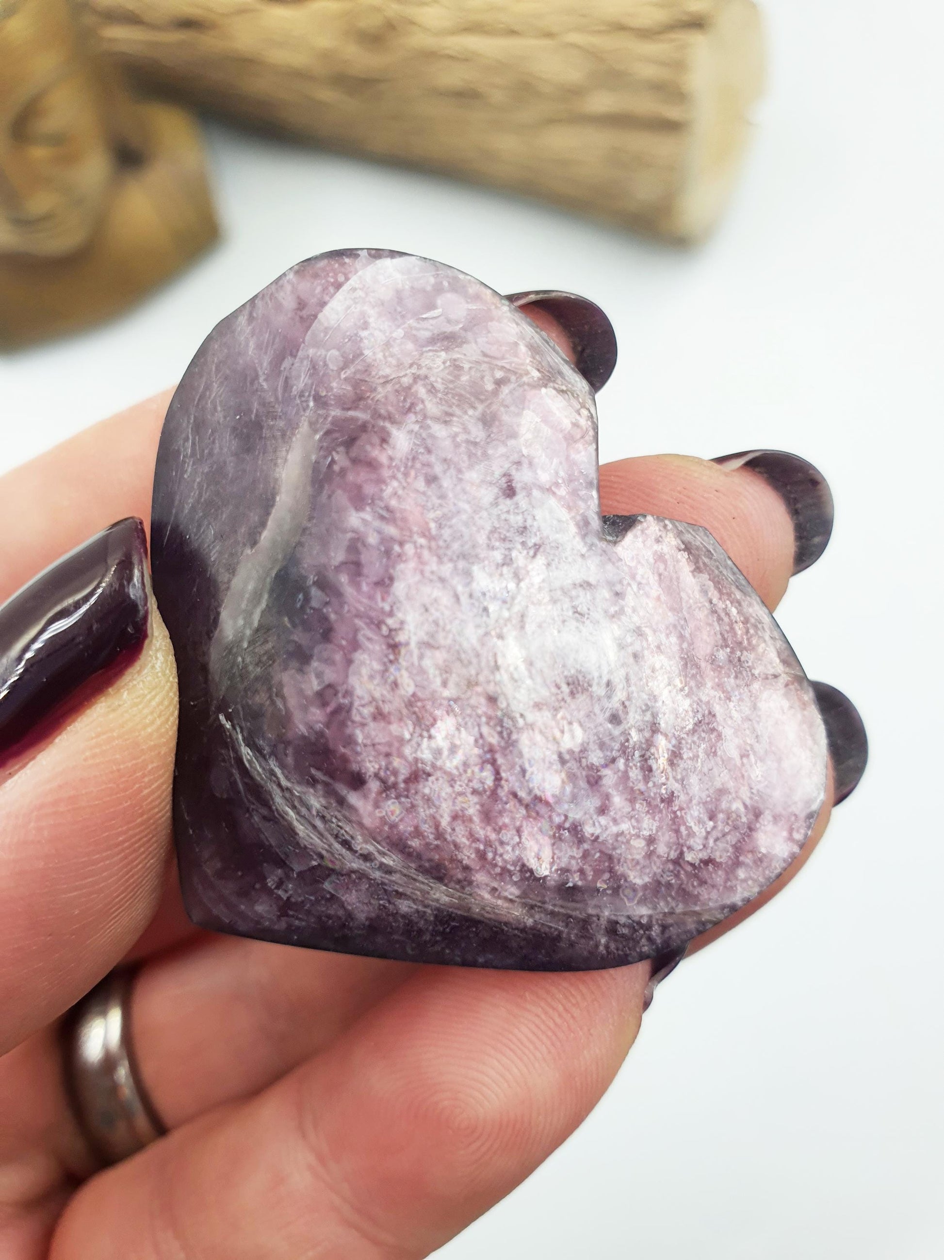 Little Purple Mica Puff Heart