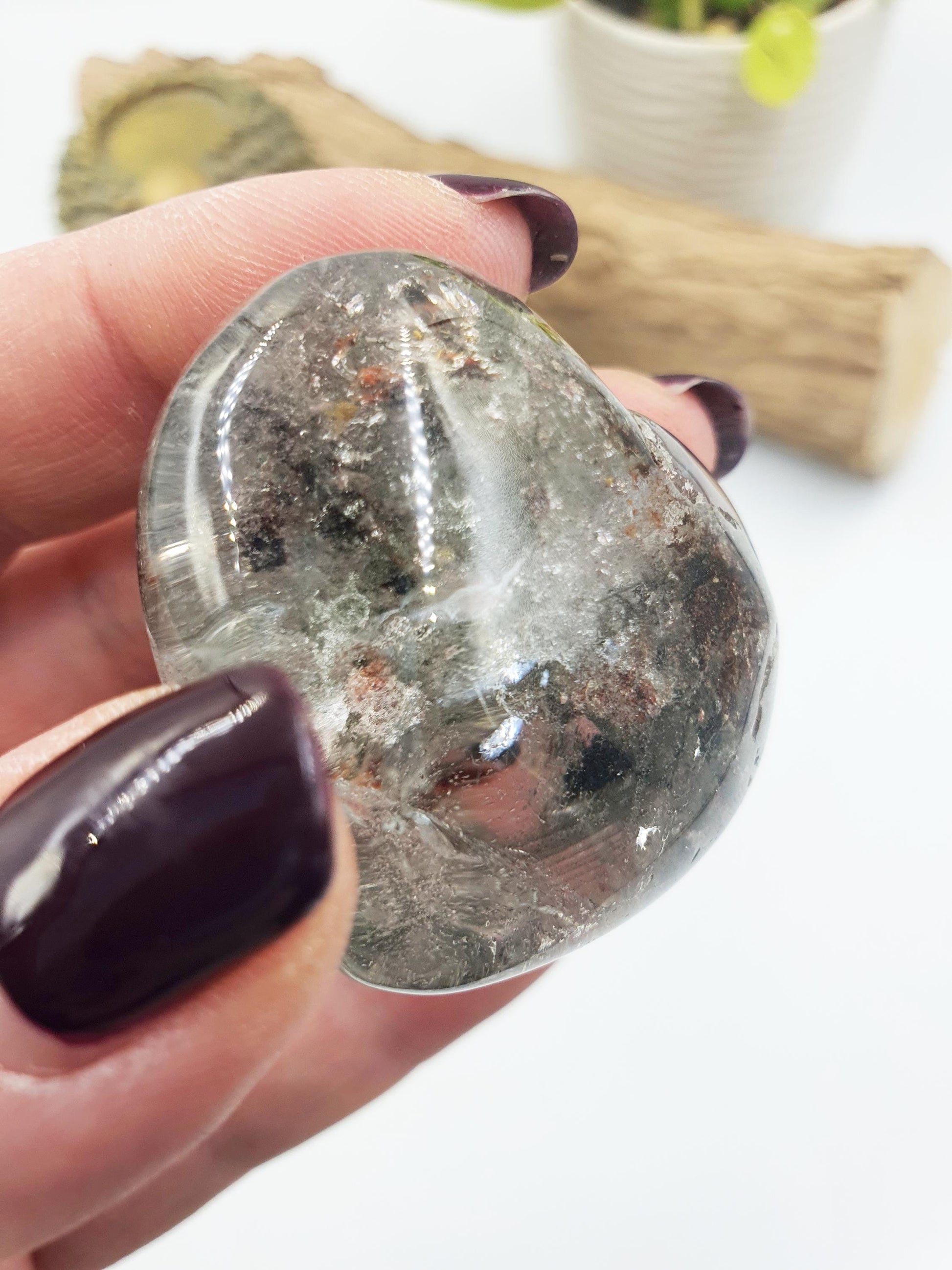 Garden Quartz Heart /Lodolite Quartz Heart