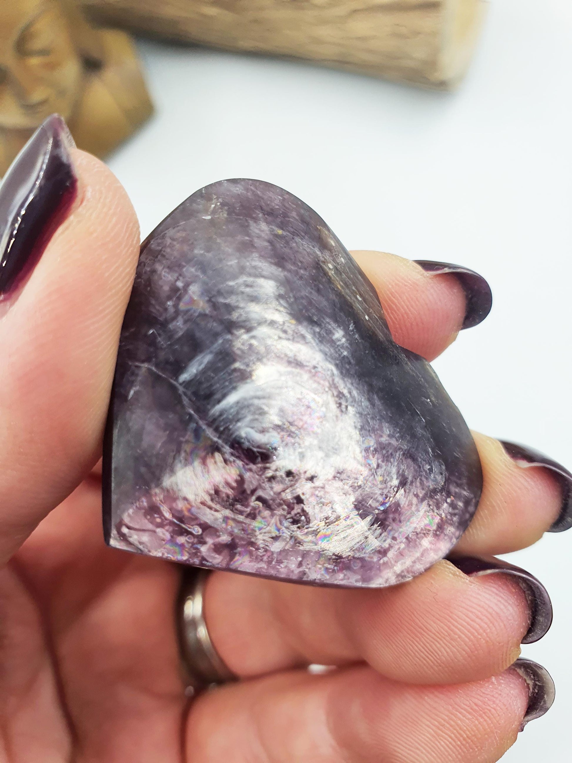 Little Purple Mica Puff Heart