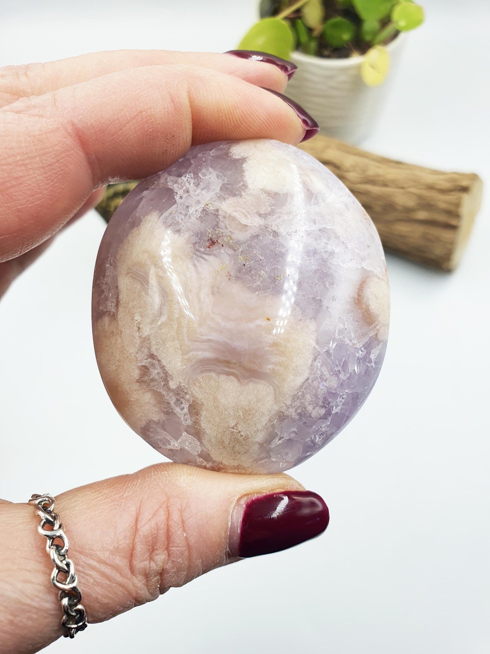 Rare High Grade Pink Amethyst druzy Palm with large teeth