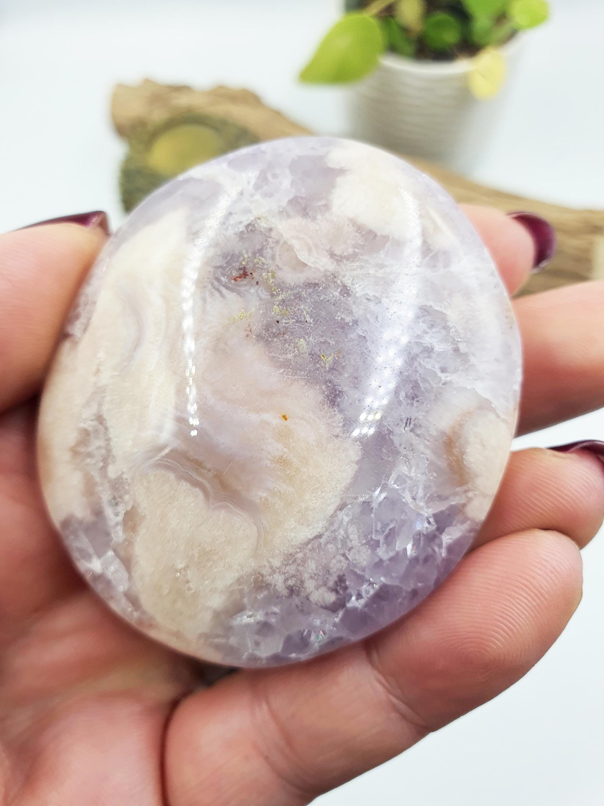 Rare High Grade Pink Amethyst druzy Palm with large teeth