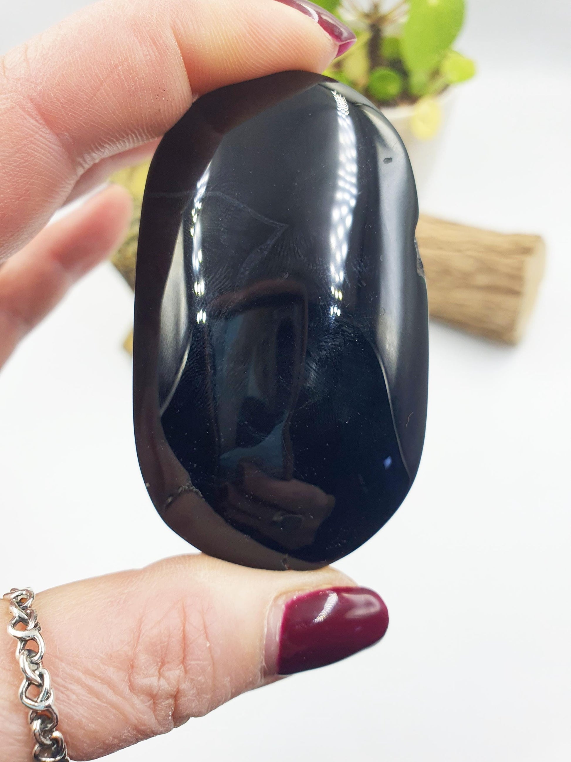 Black Banded Agate Drusy Palm