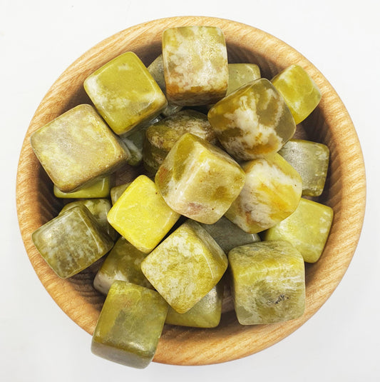 Yellow Apatite Crystal Cube