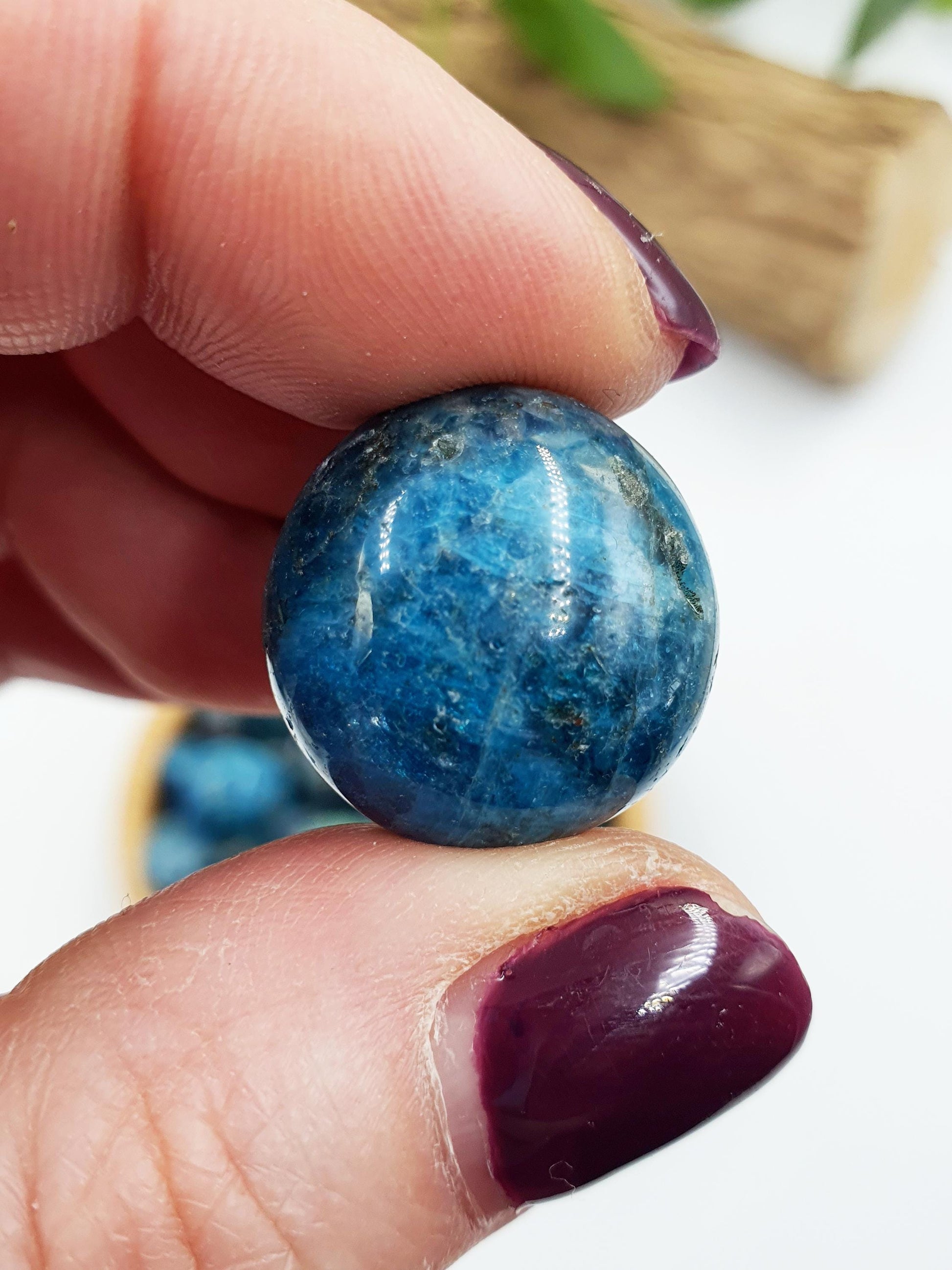 2x Blue Apatite Tumbles