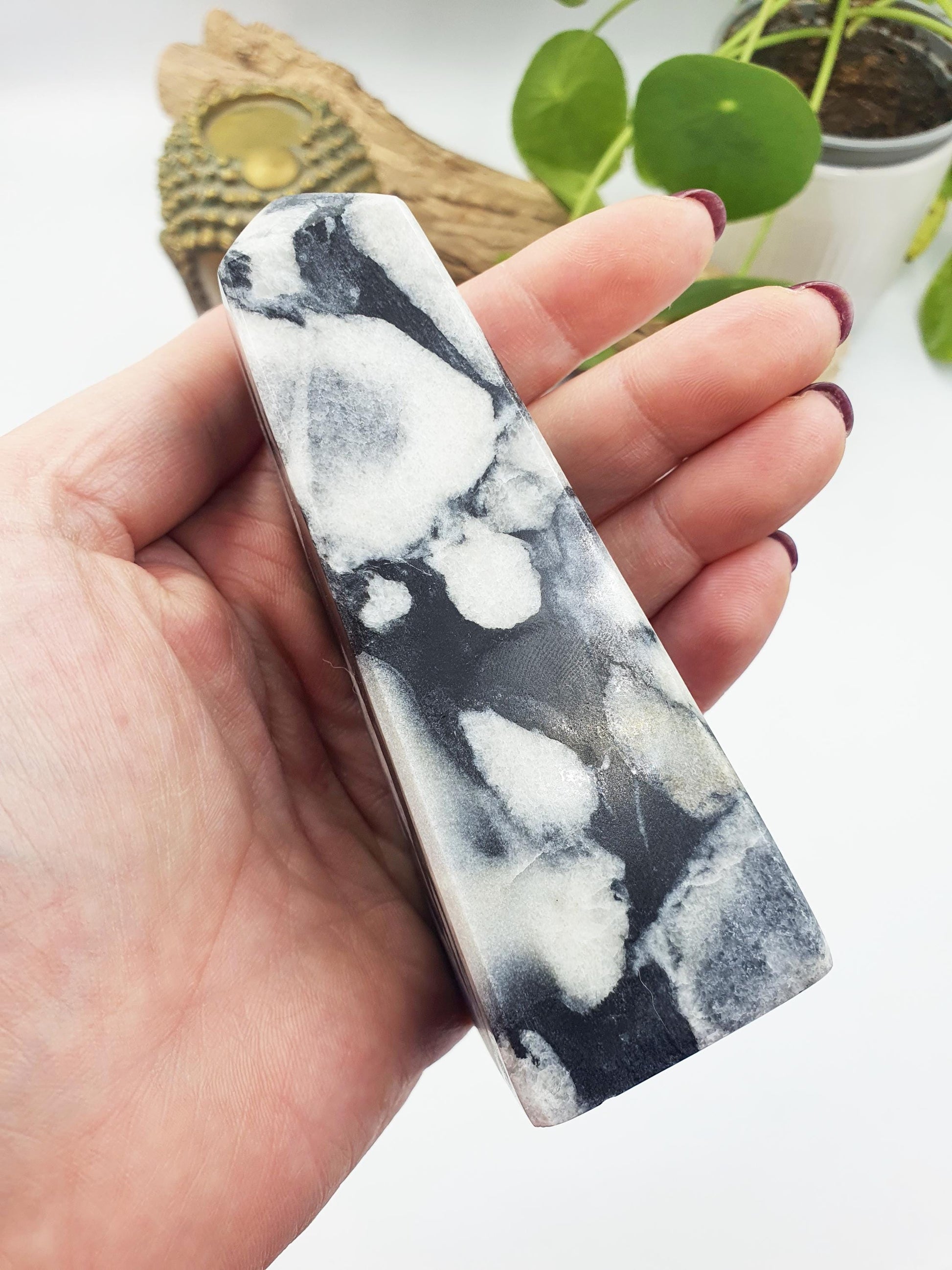 Shell Jasper Crystal Tower /Shell Obsidian Obelisk /Marbled Shell Jasper Point /Thousand Eye Tower - 291g