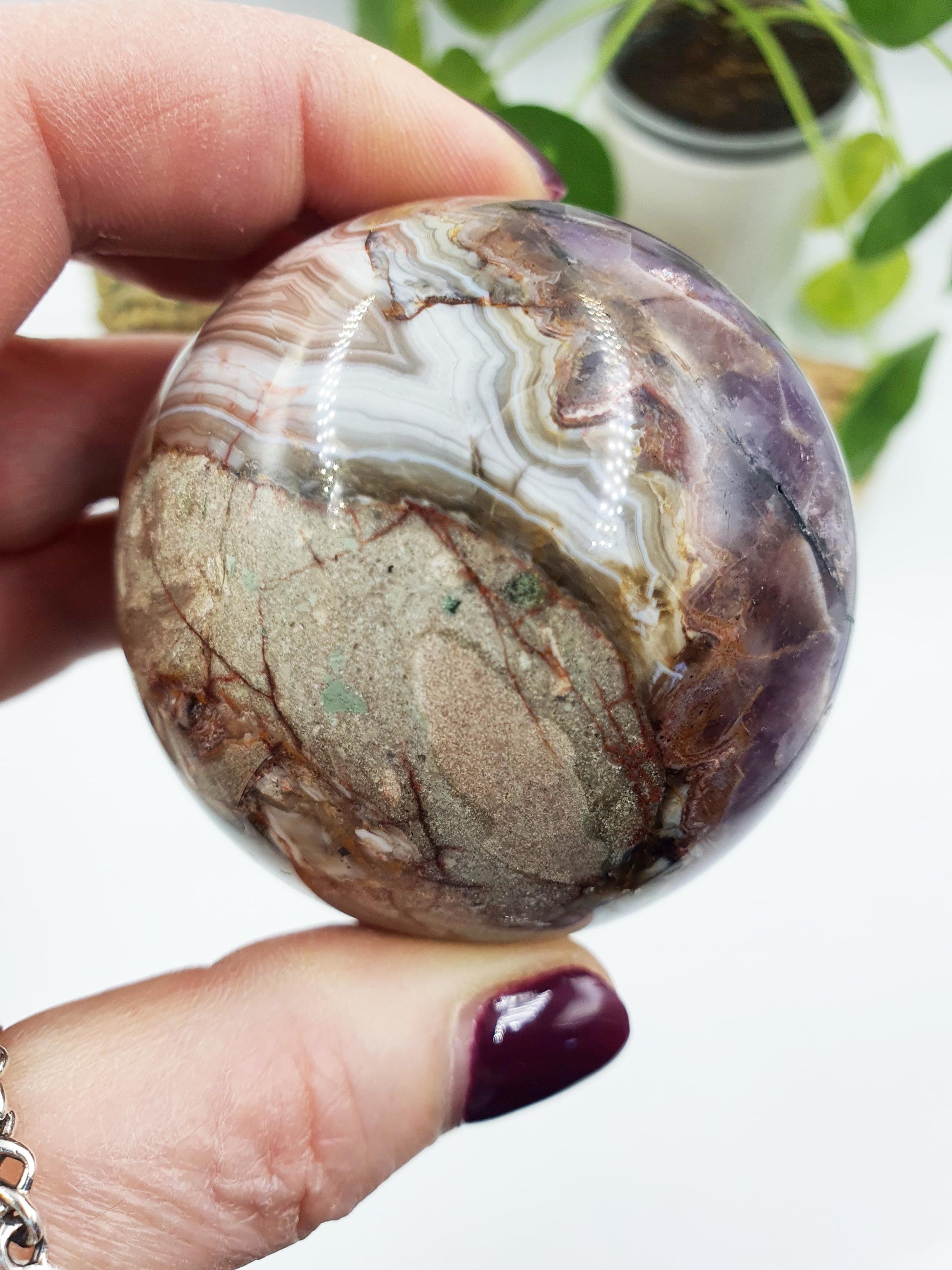 Amethyst Agate Sphere