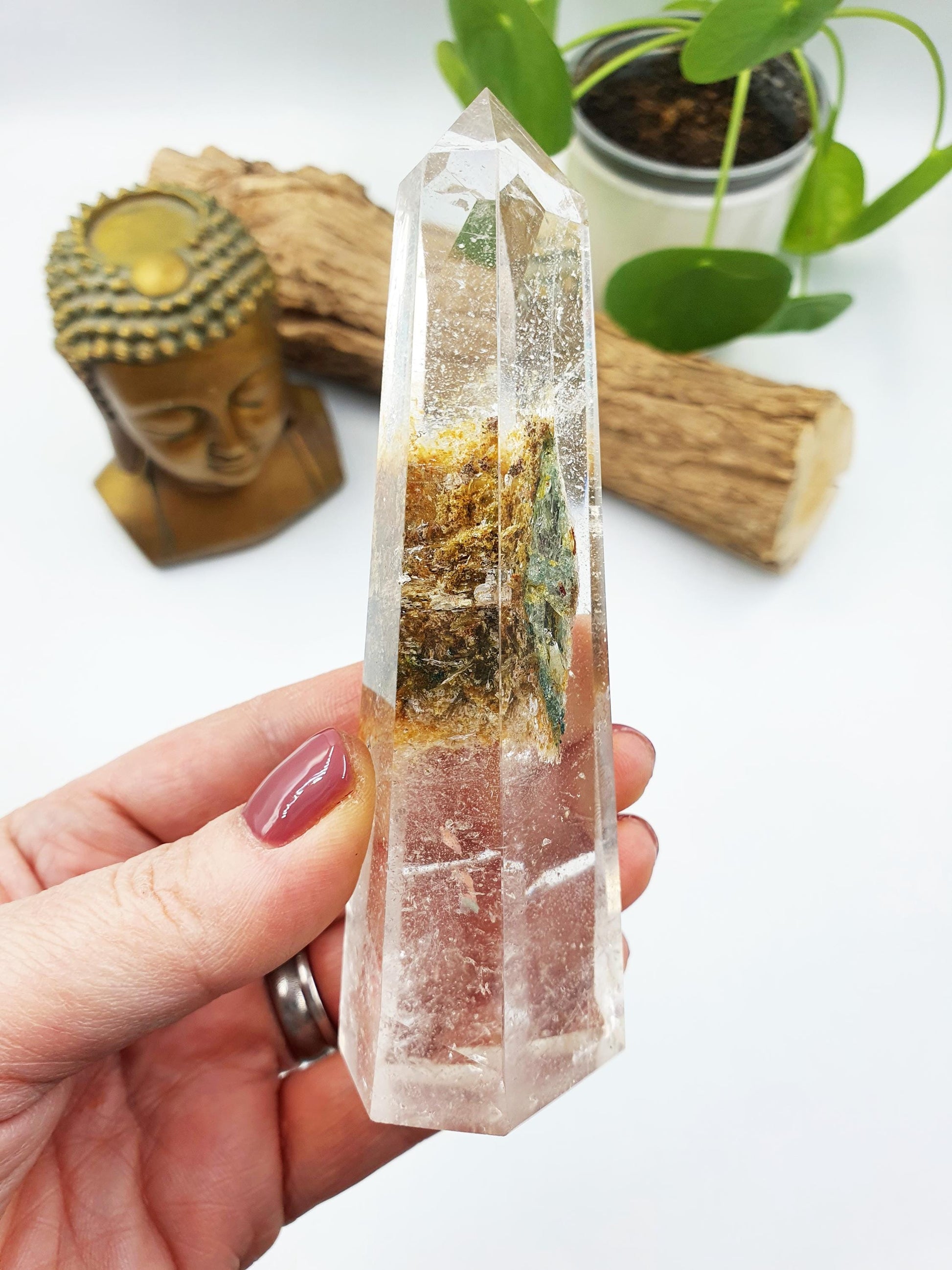 High Grade Garden Quartz Tower /Unique Lodolite Point
