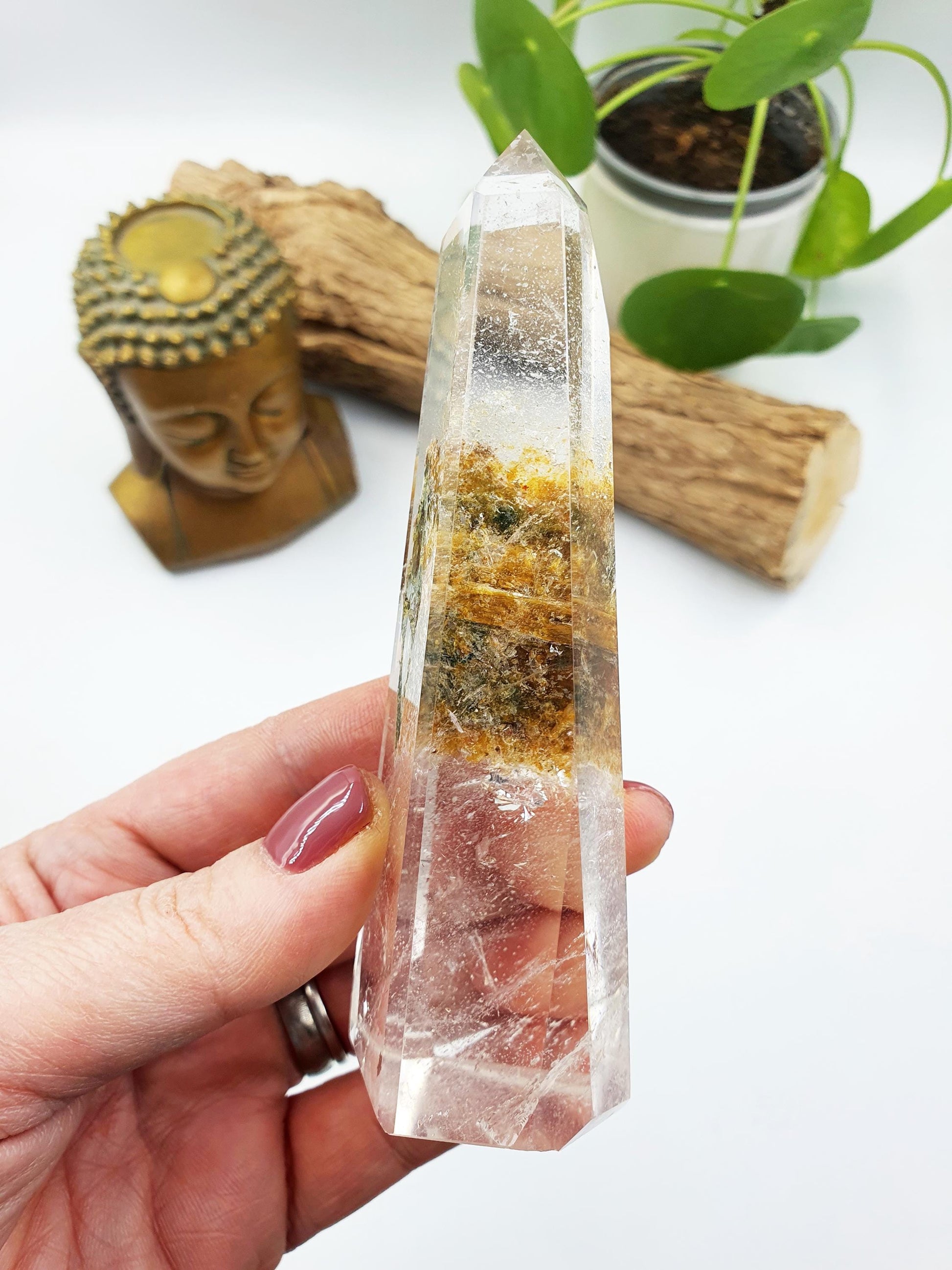 High Grade Garden Quartz Tower /Unique Lodolite Point