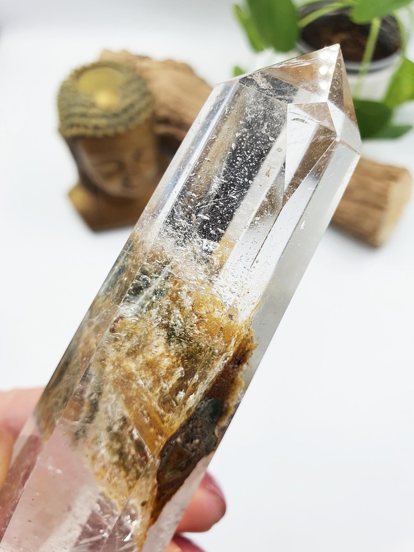 High Grade Garden Quartz Tower /Unique Lodolite Point