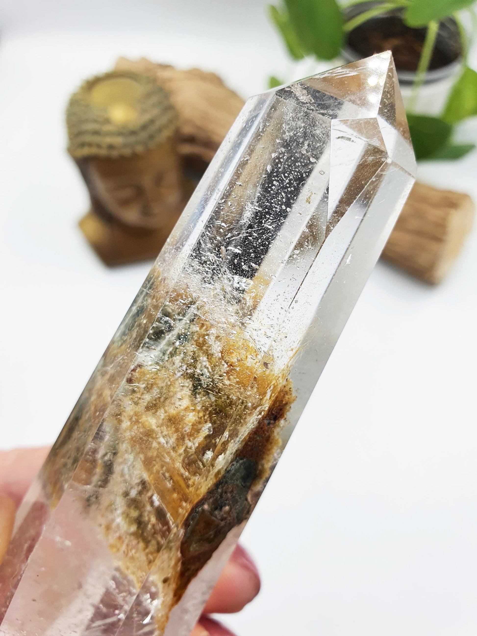 High Grade Garden Quartz Tower /Unique Lodolite Point
