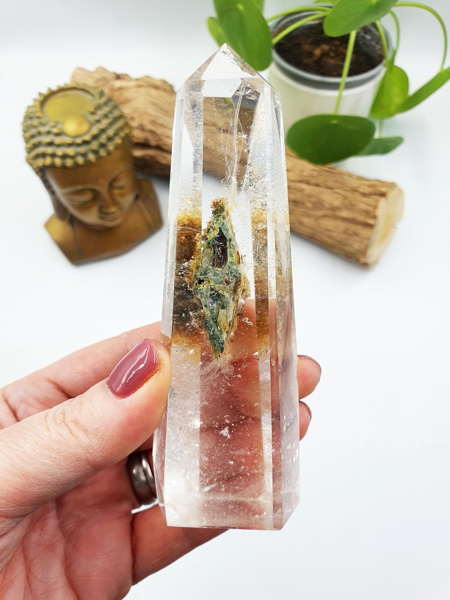 High Grade Garden Quartz Tower /Unique Lodolite Point