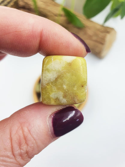 Yellow Apatite Crystal Cube
