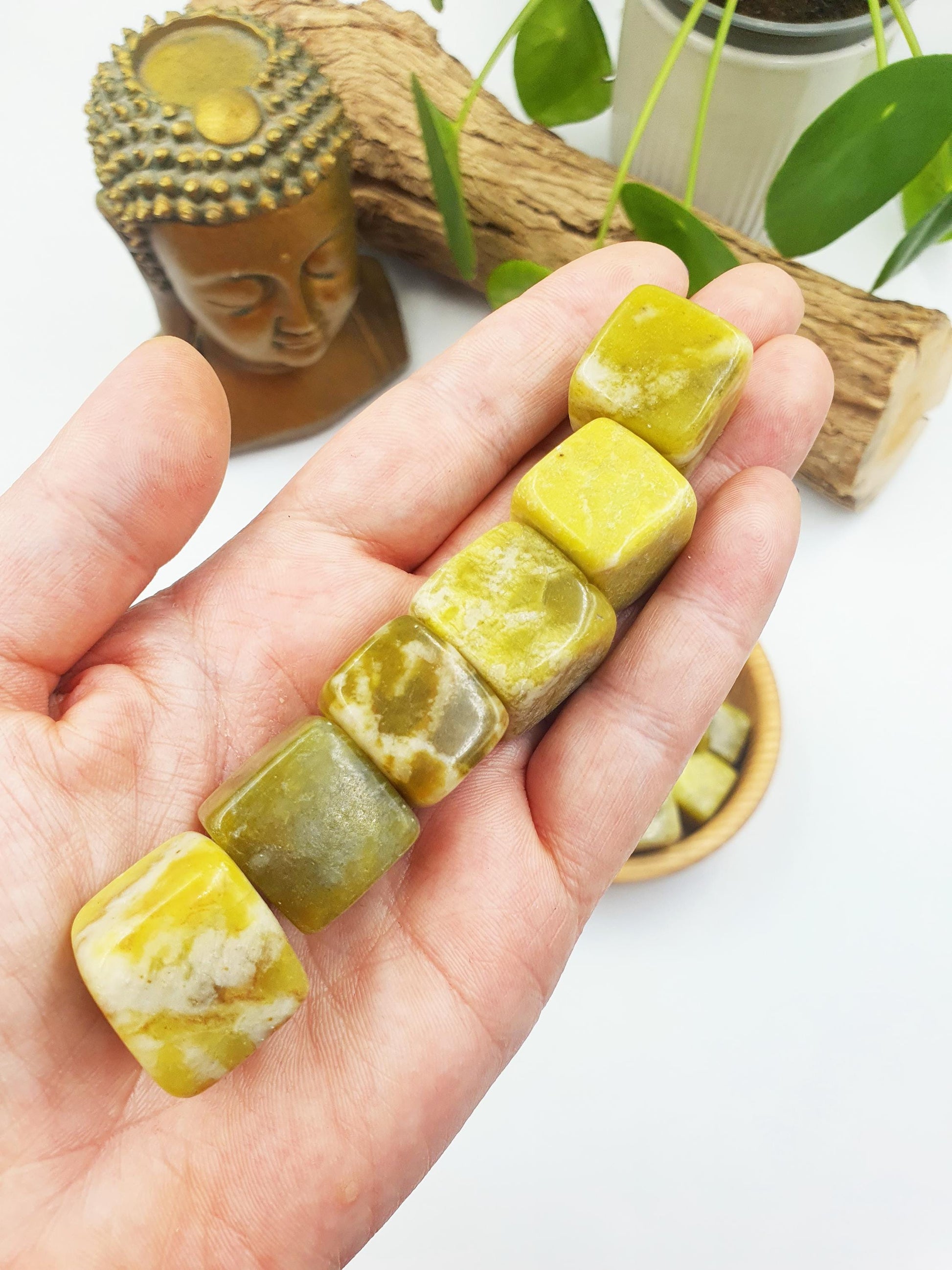 Yellow Apatite Crystal Cube