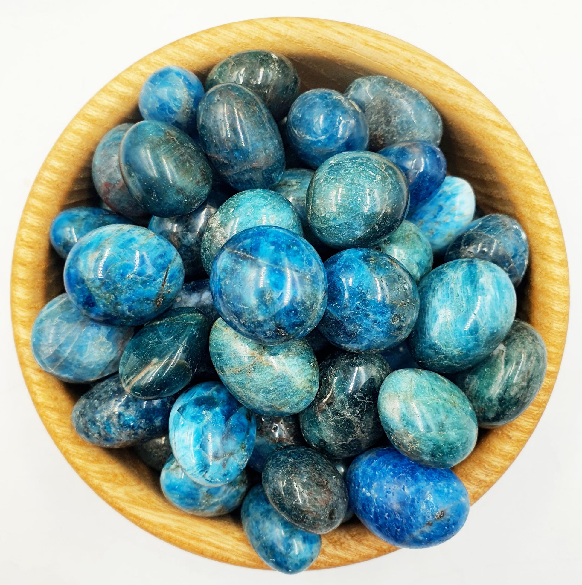 2x Blue Apatite Tumbles