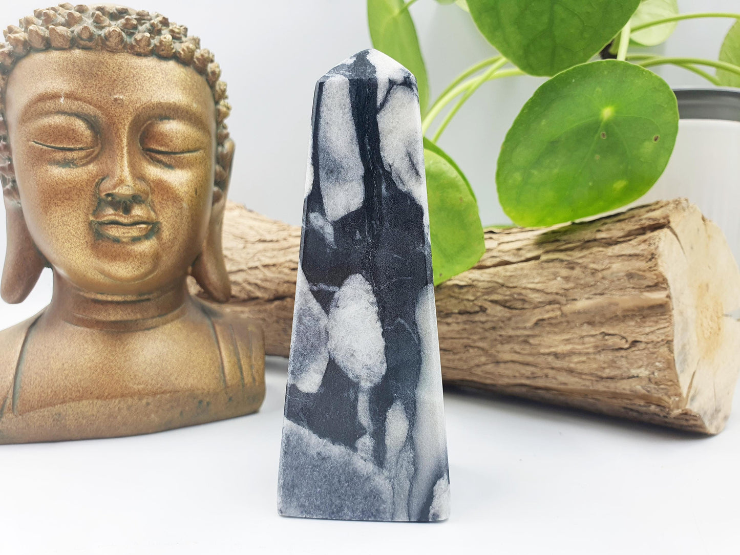 Shell Jasper Crystal Tower /Shell Obsidian Obelisk /Marbled Shell Jasper Point /Thousand Eye Tower - 291g