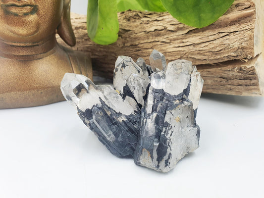 Clear Quartz and Hematite Cluster