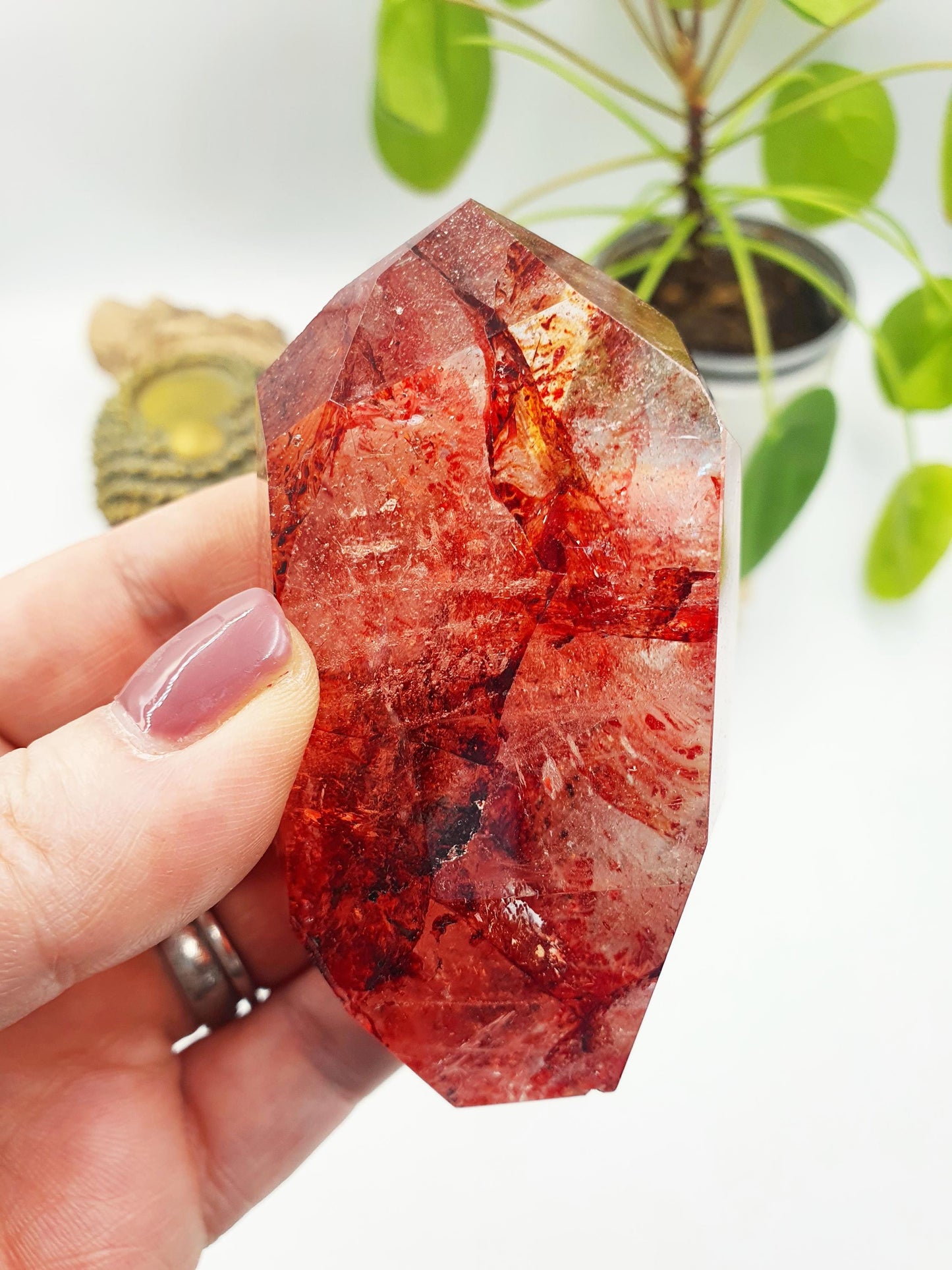 Beautiful Madagascan Fire Quartz Freeform with rainbows/ Hematoid Quartz Freeform / Fire Quartz with Rainbows Chunk - 175g
