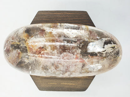 AMAZING A Grade Large Garden Quartz Palm with incredible rainbow/Lodolite Palm Stone / Garden Quartz Palm Stone / Meditation Palm - 280g