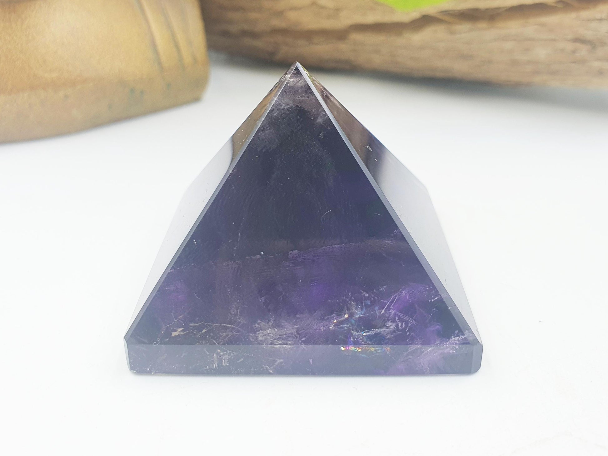High Grade Amethyst Pyramid with lots of rainbows