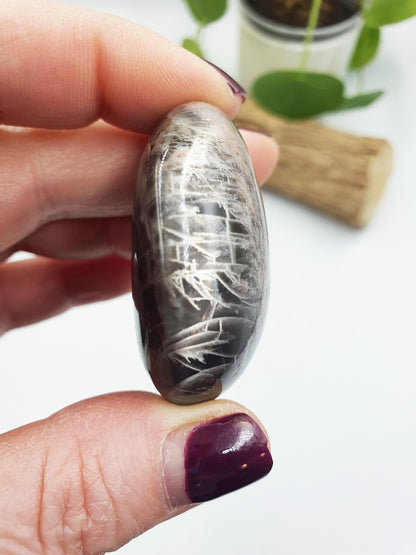 Flashy Moonstone Palm / Moonstone Palm Stone / Reiki Crystal Palm / Meditation Palm - 55g